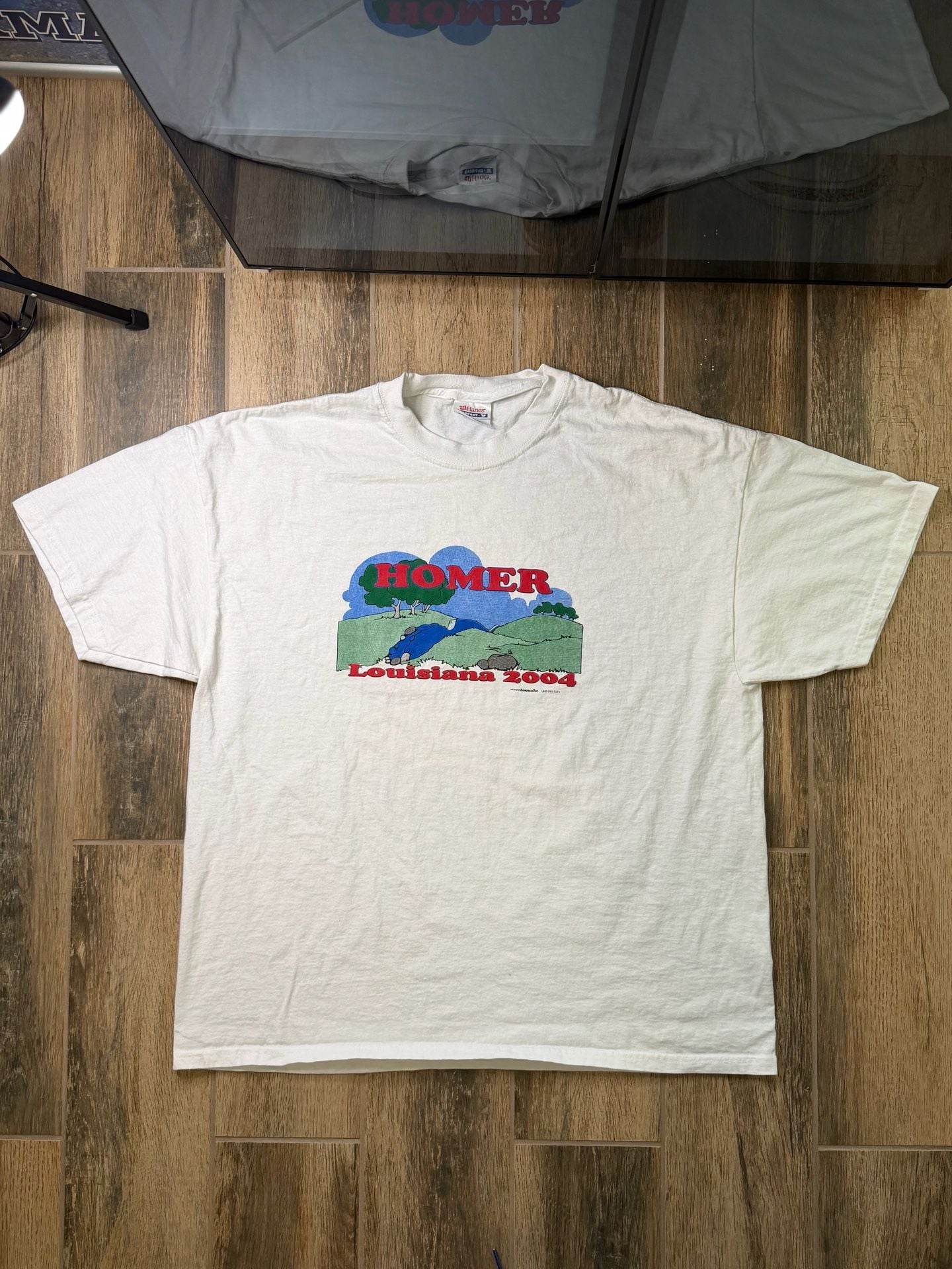 2004 Vintage T-Shirt Homer Louisiana Size XL White Graphic Tee 2