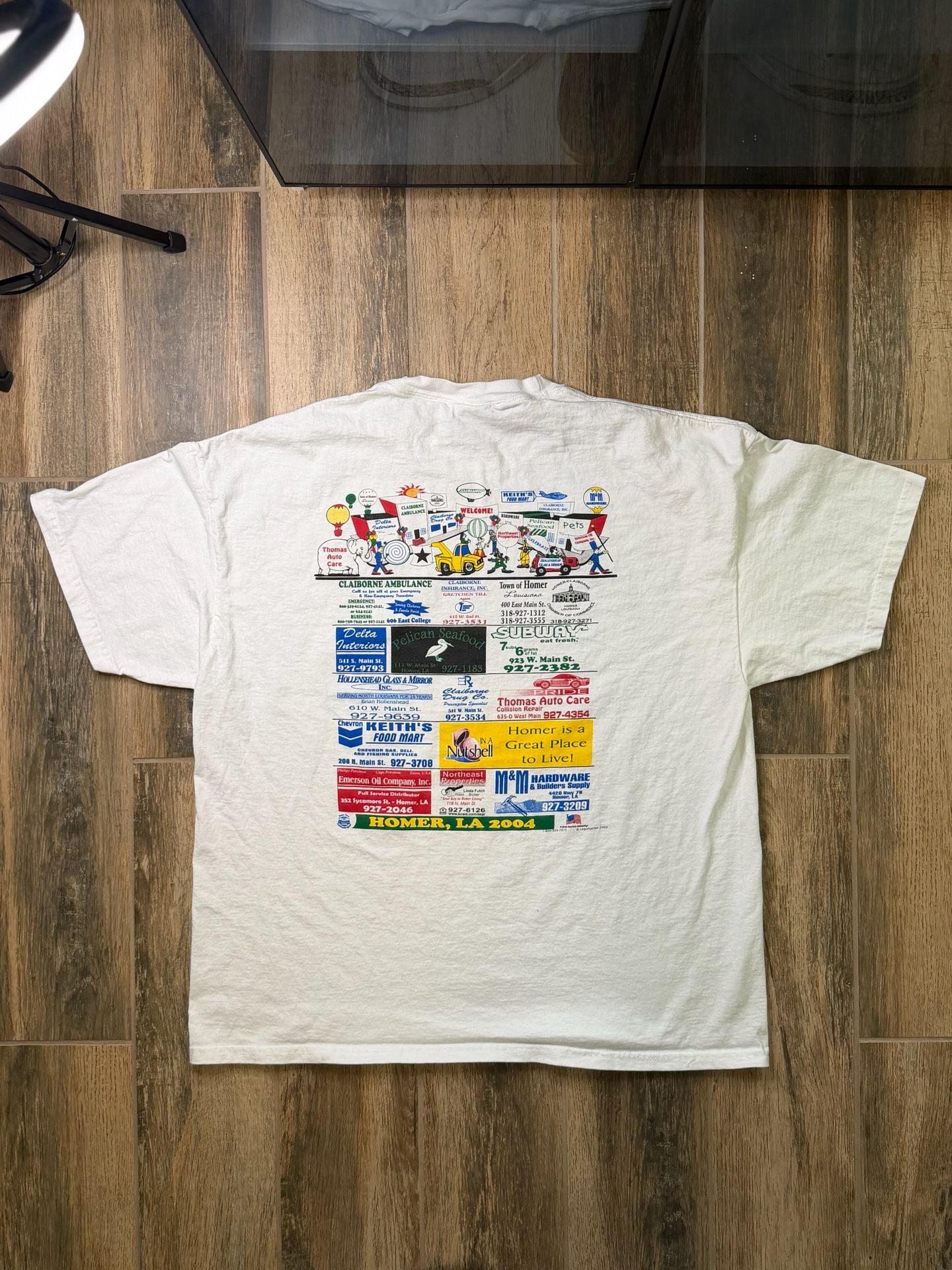 2004 Vintage T-Shirt Homer Louisiana Size XL White Graphic Tee 3