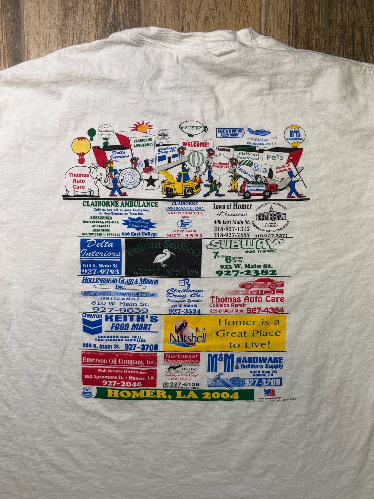 2004 Vintage T-Shirt Homer Louisiana Size XL White Graphic Tee 4