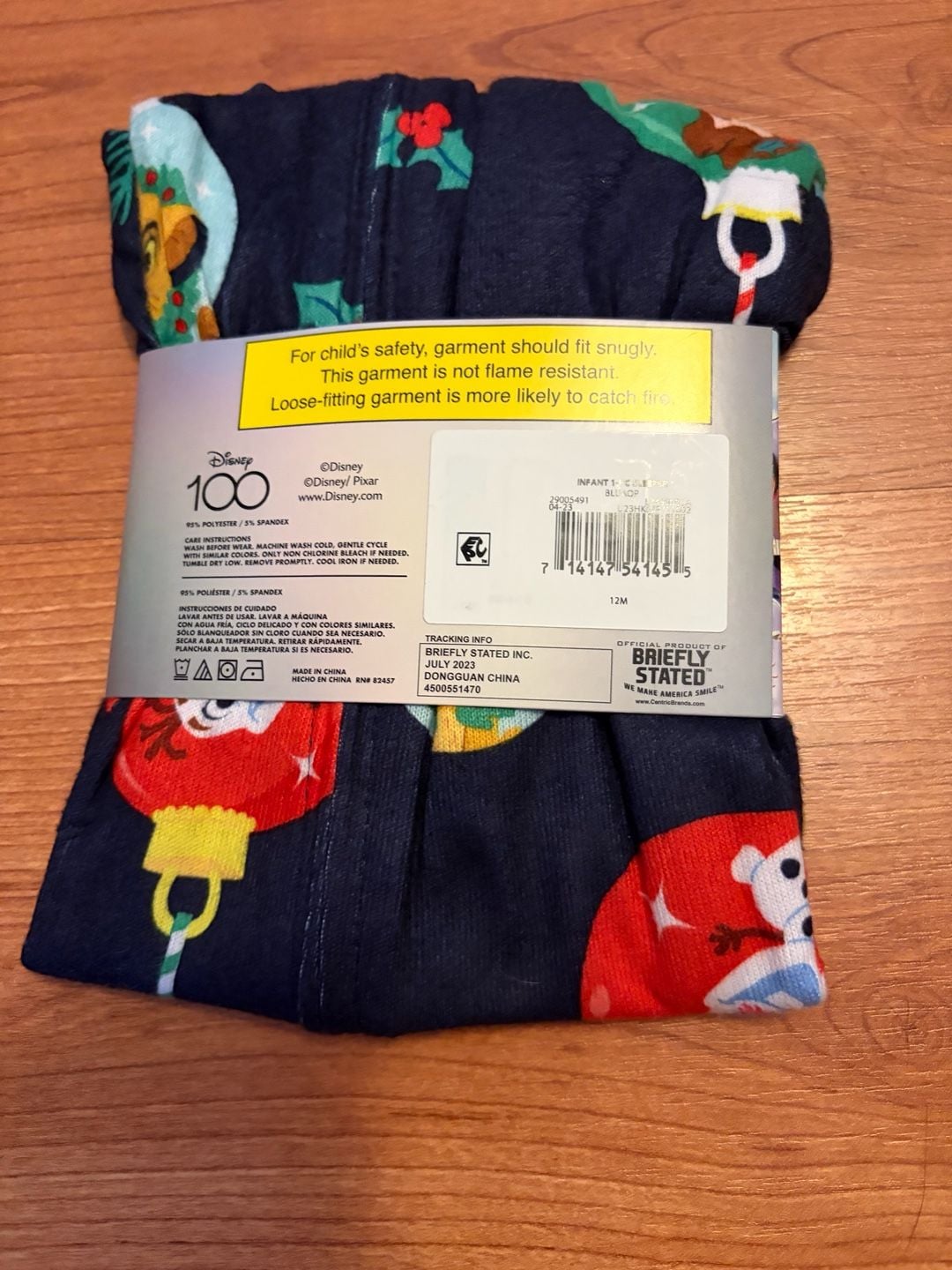 Disney 100 Family Pajamas Infant 1-PC Sleeper Size 12M 3