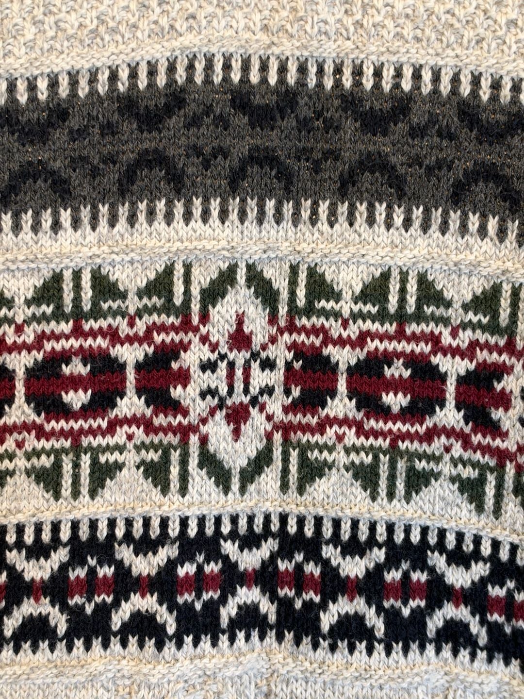 Croft & Barrow Pullover Sweater Size L Gray Fair Isle Cotton Blend 4