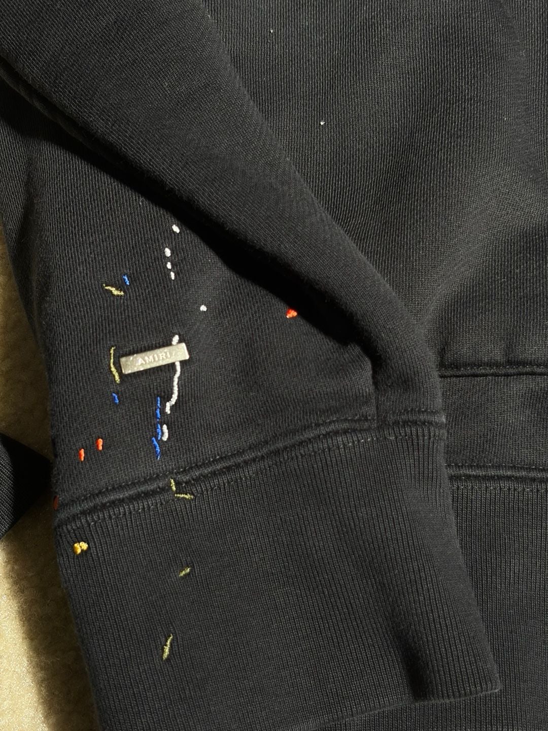 Amiri Paint Drip Logo Hoodie Black 7