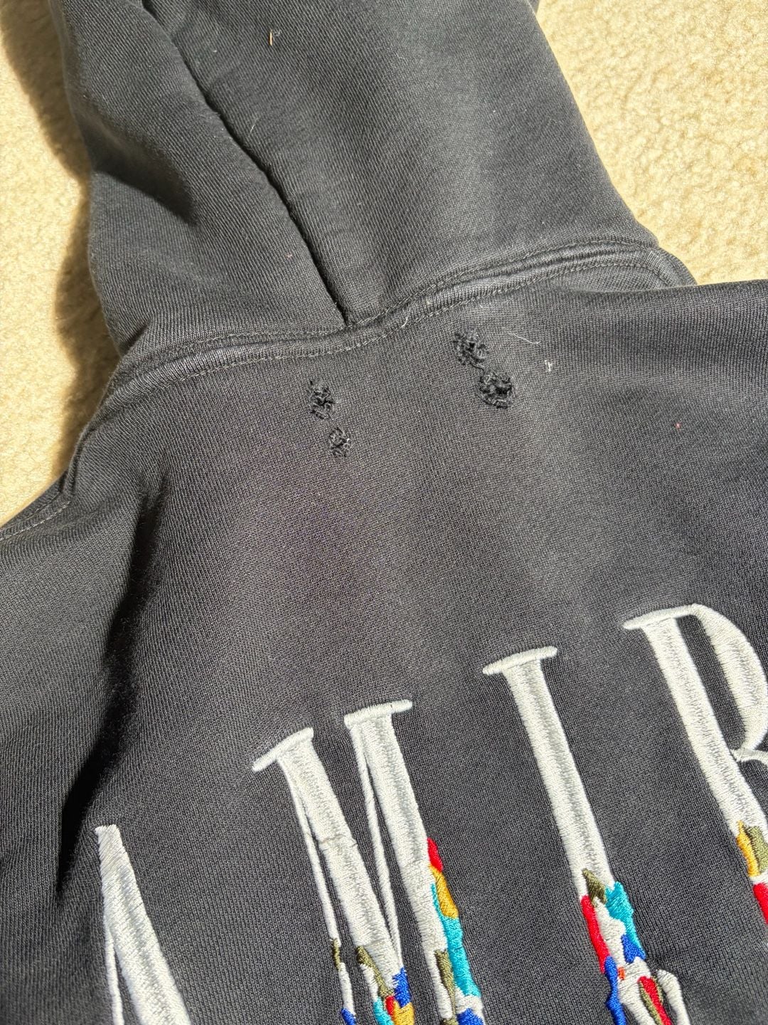 Amiri Paint Drip Logo Hoodie Black 8