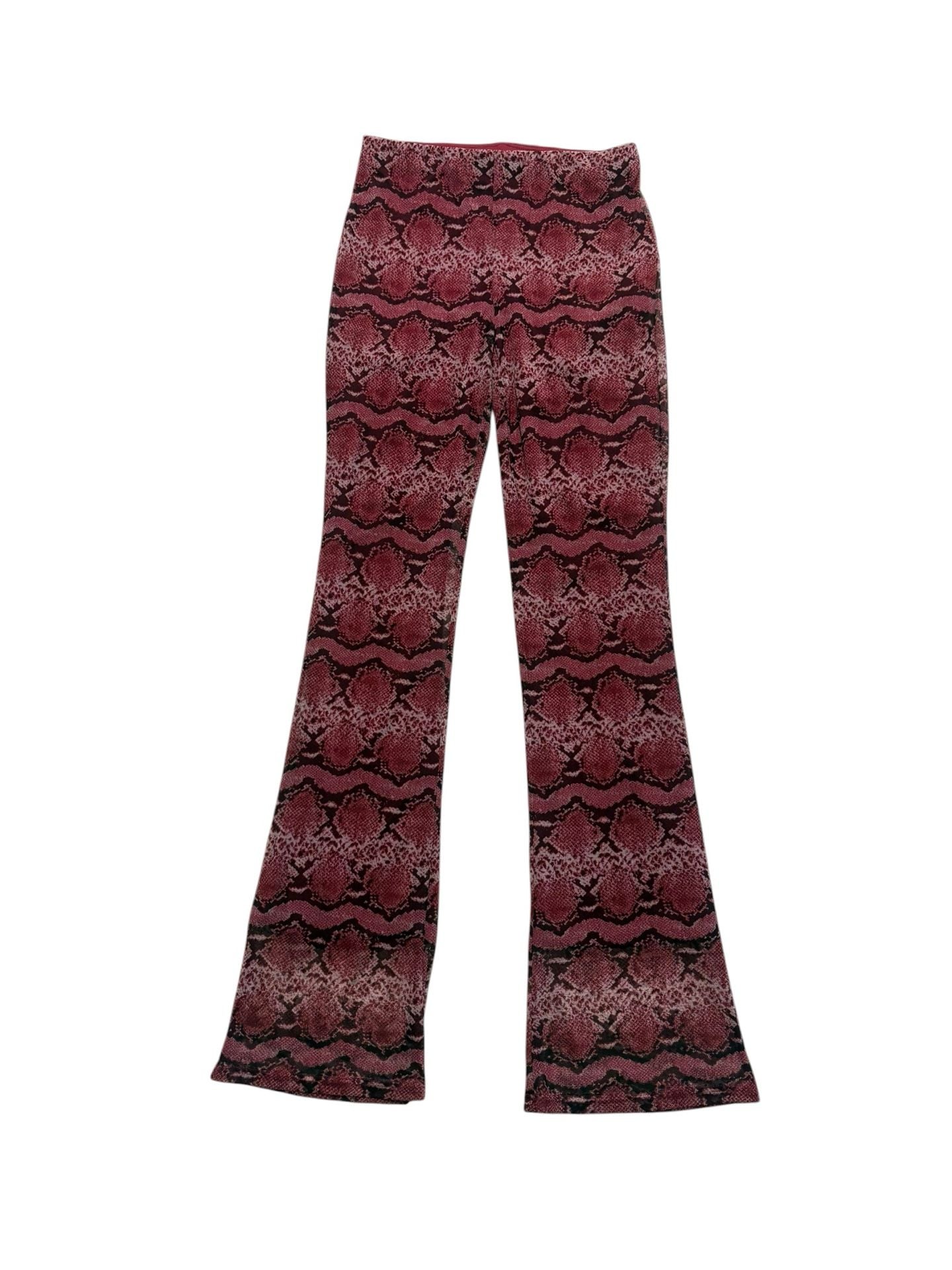 Urban Outfitters Snake Print Flare Pants Size S Pink Black 3