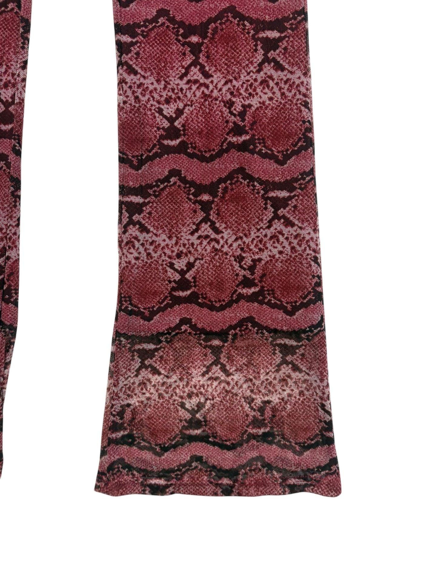 Urban Outfitters Snake Print Flare Pants Size S Pink Black 4