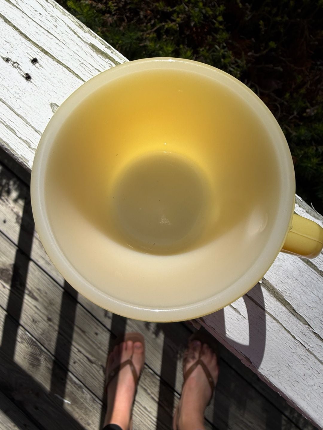 Anchor Hocking Fire King Yellow Milk Glass Coffee Mug 2