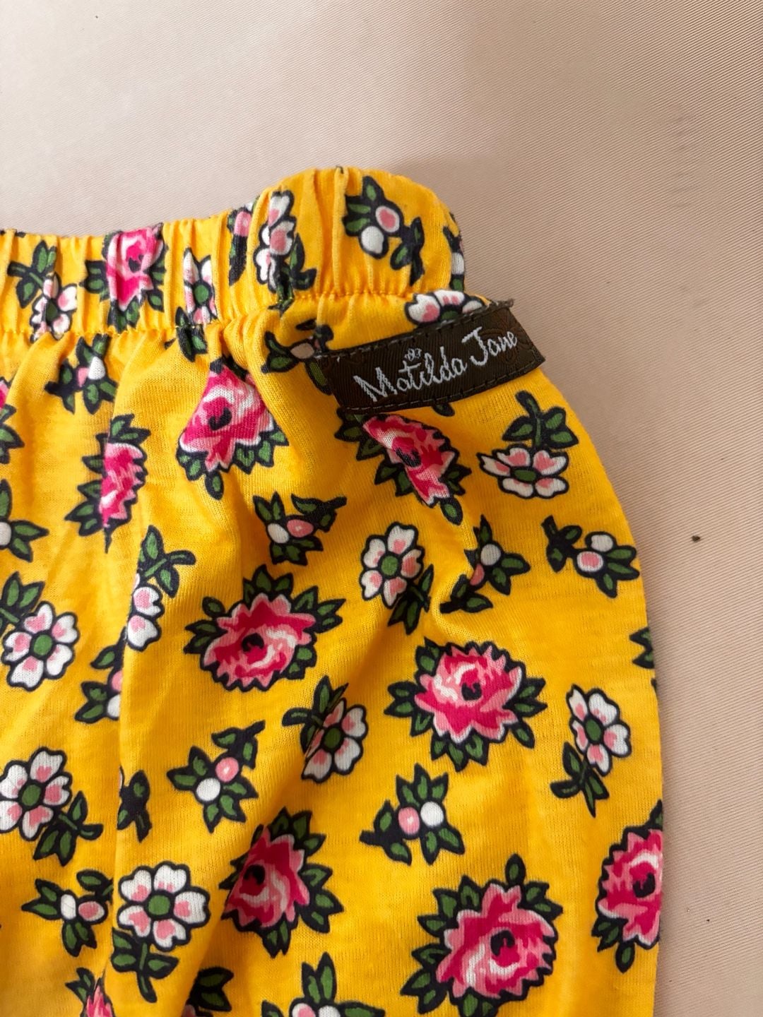 Matilda Jane Floral Ruffle Shorts Size 4 Yellow Pink 3