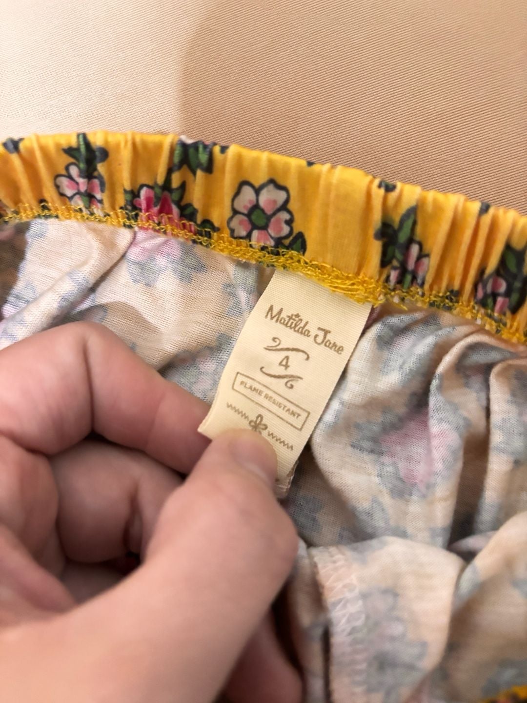 Matilda Jane Floral Ruffle Shorts Size 4 Yellow Pink 4