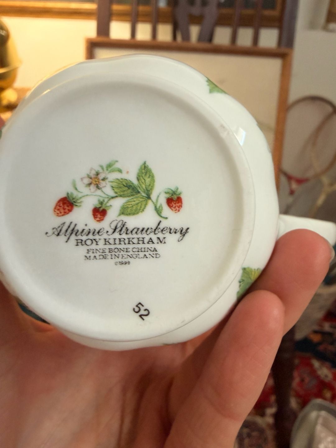 Strawberry Tea Cup & Saucer Set Roy Kirkham Vintage Fine Bone China England 2