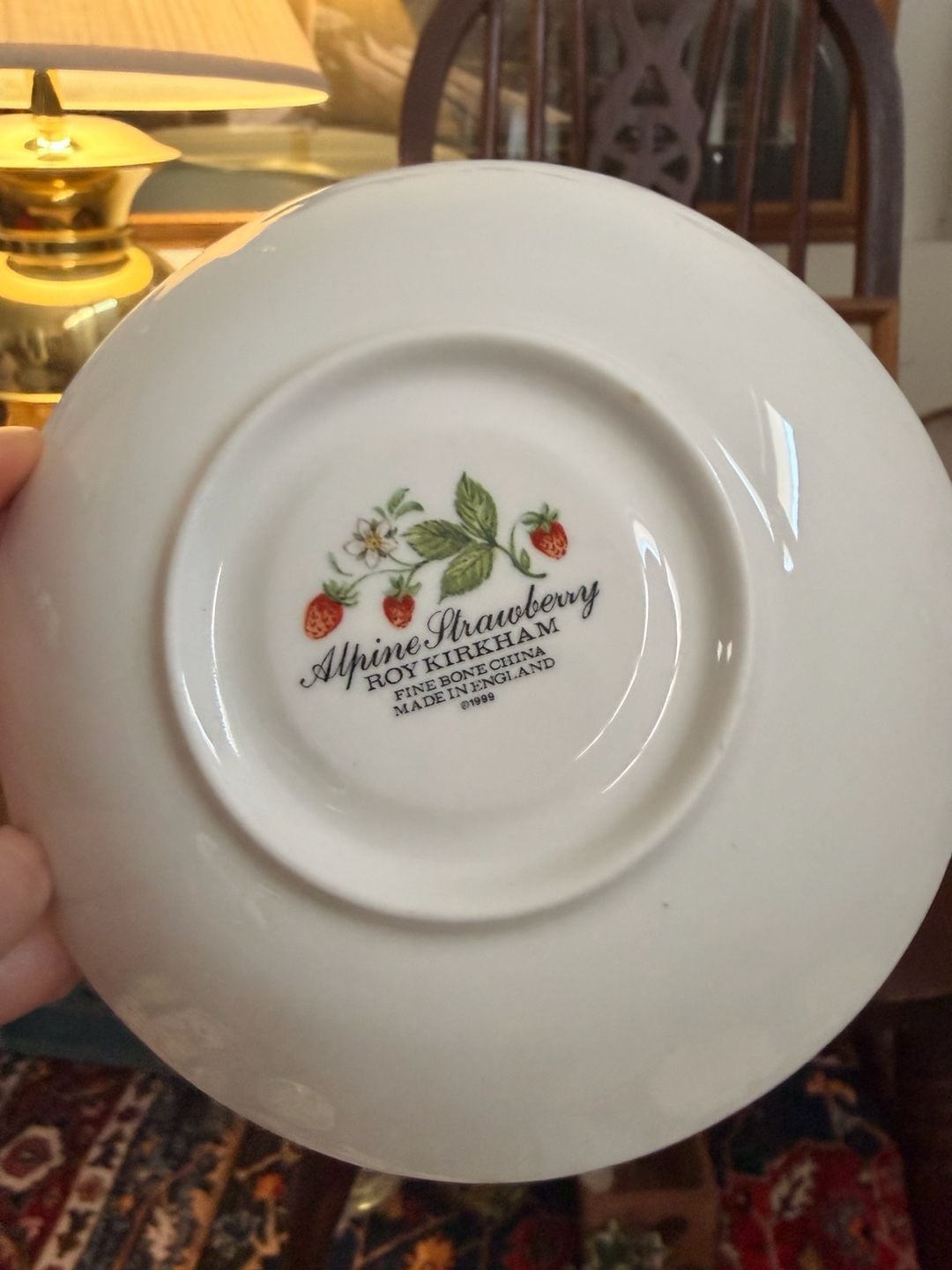 Strawberry Tea Cup & Saucer Set Roy Kirkham Vintage Fine Bone China England 8