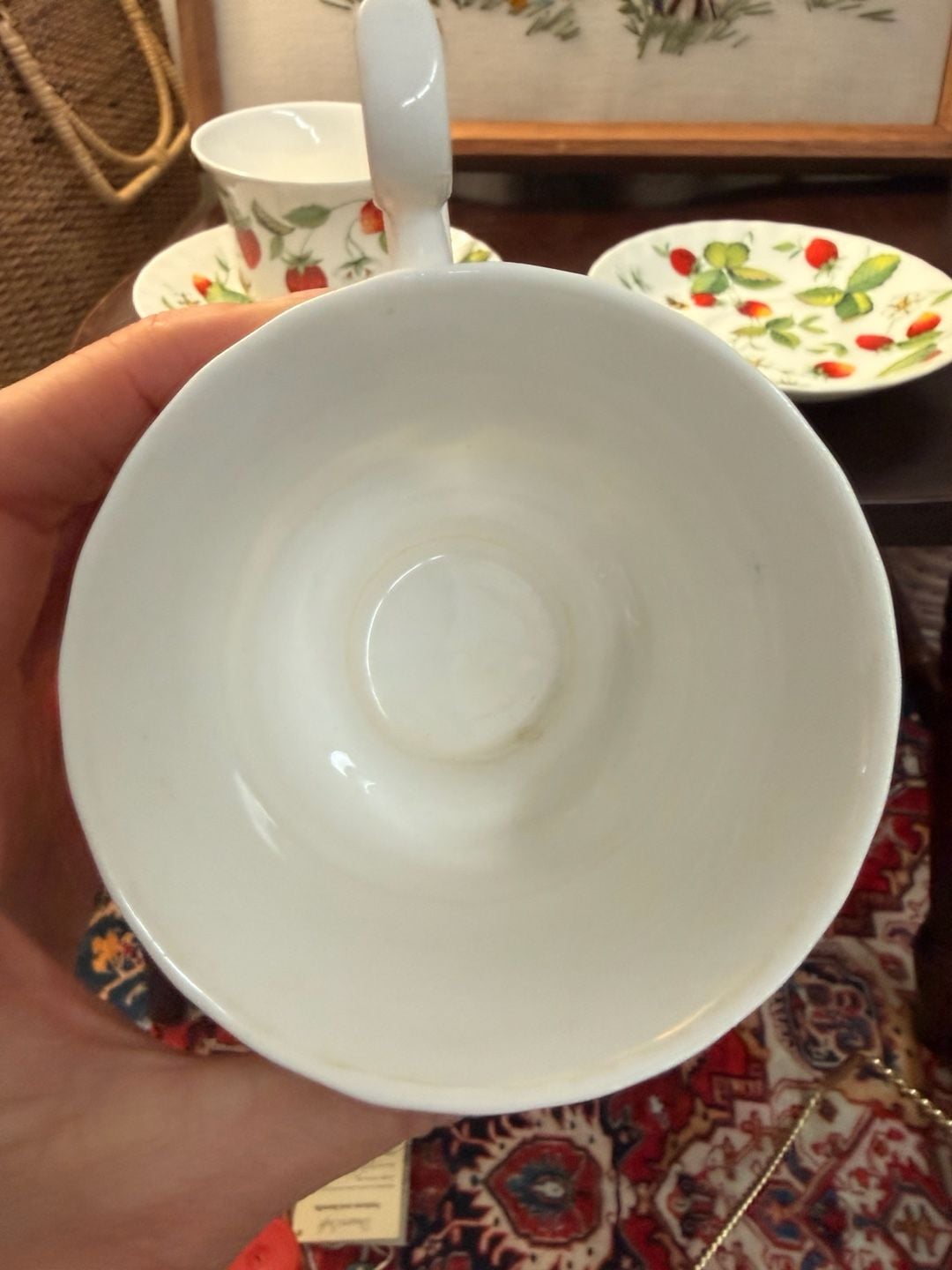 Strawberry Tea Cup & Saucer Set Roy Kirkham Vintage Fine Bone China England 14