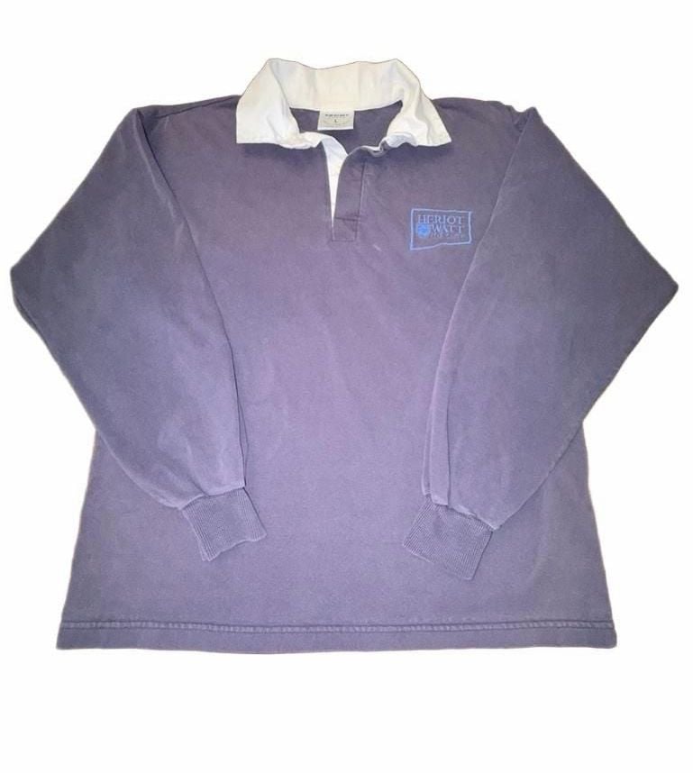 Vintage Heriot Watt University Rugby Shirt Large Navy Long Sleeve UK Cotton 2