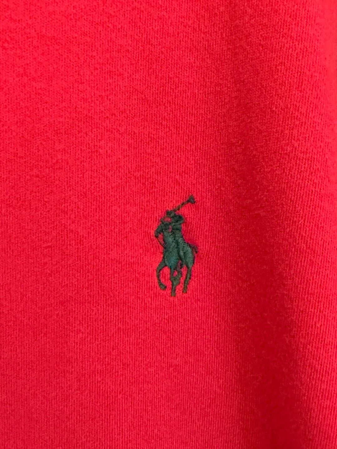Polo Ralph Lauren Long Sleeve Polo Shirt Size L Red with Green pony 3