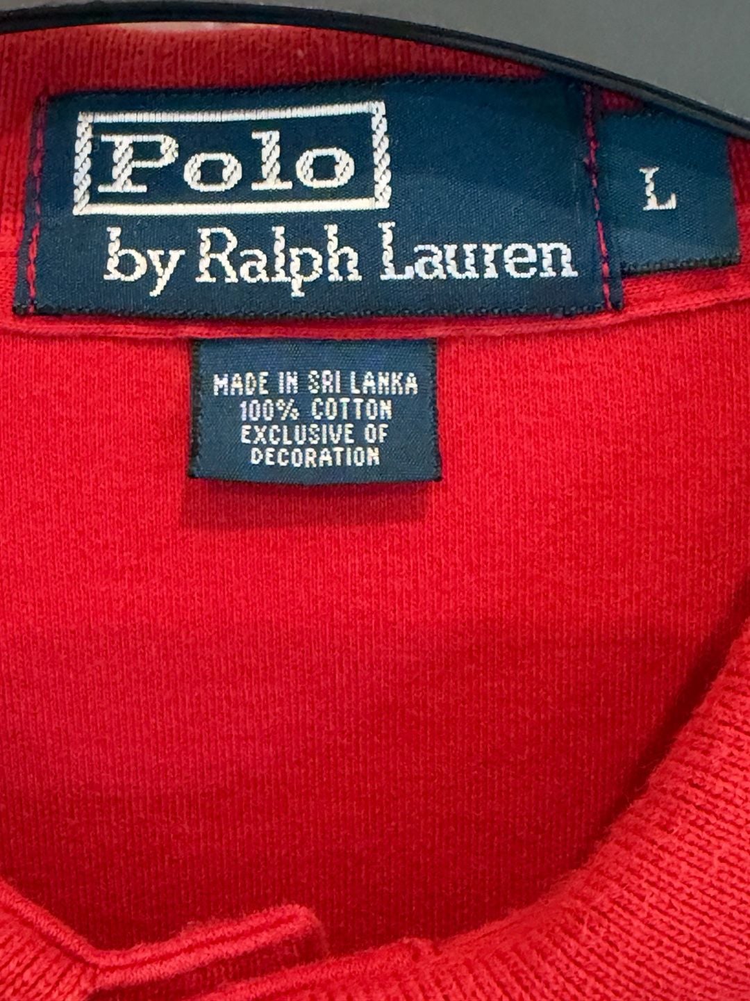 Polo Ralph Lauren Long Sleeve Polo Shirt Size L Red with Green pony 4