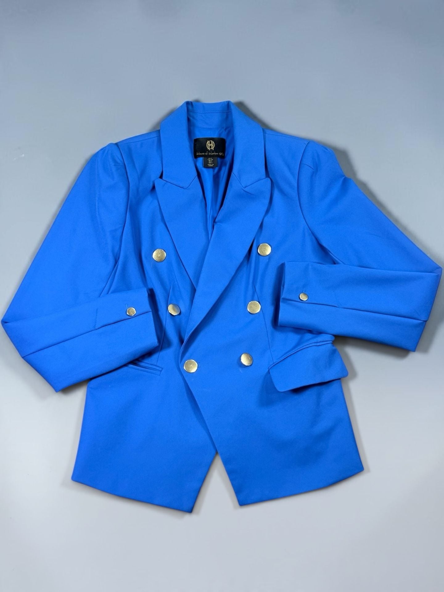 Women’s House of Harlow 1960 Blue Double Breasted Blazer Size S 3