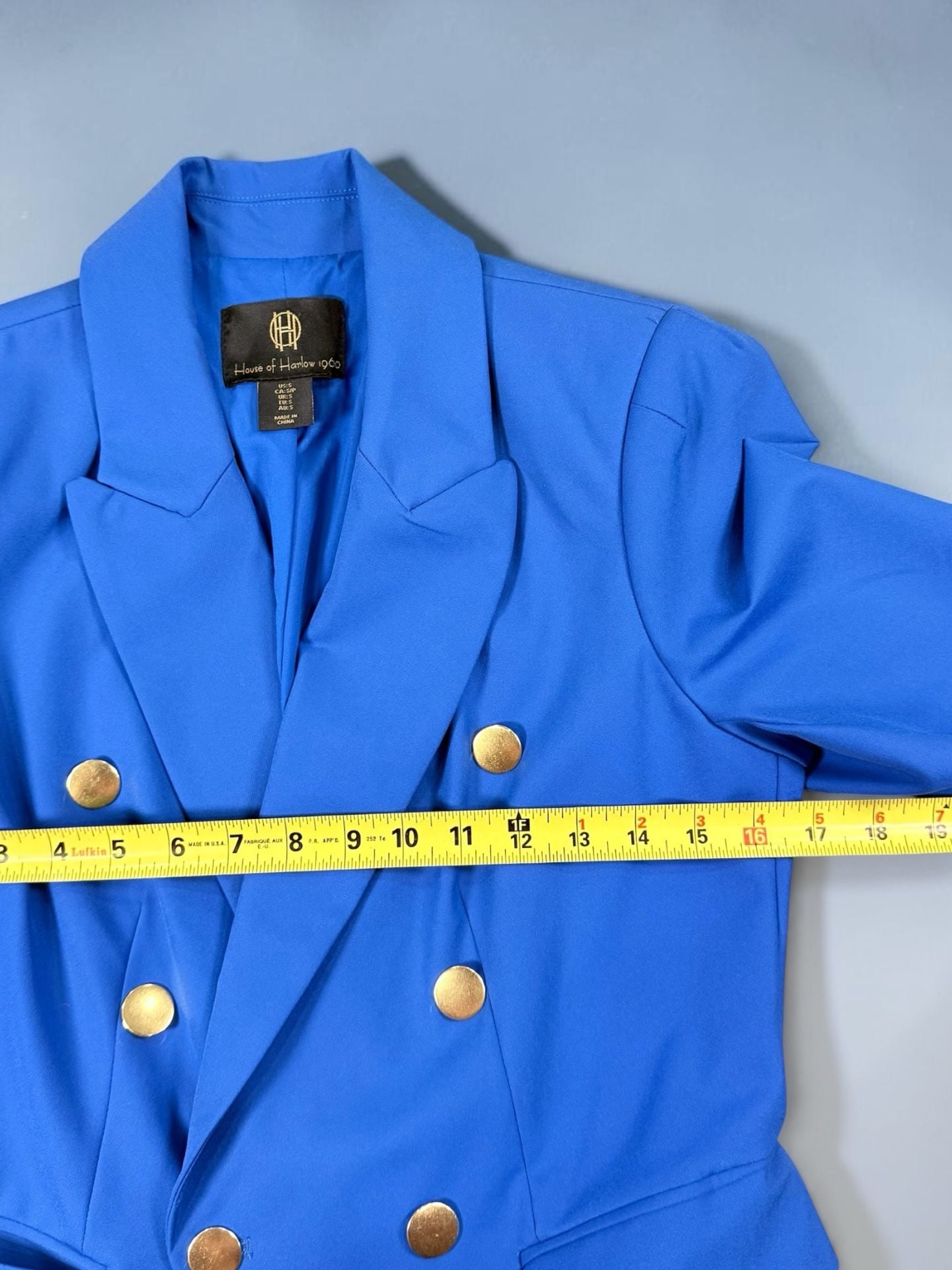 Women’s House of Harlow 1960 Blue Double Breasted Blazer Size S 6