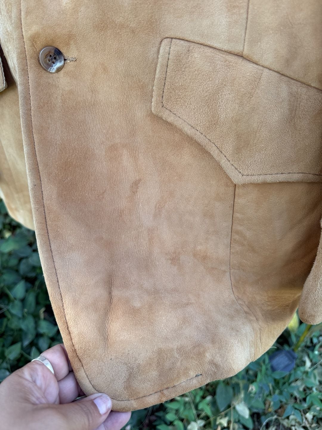 Womens (Mens) Puritan Vintage Suede Leather Western Blazer Jacket Tan Measurements in description 6