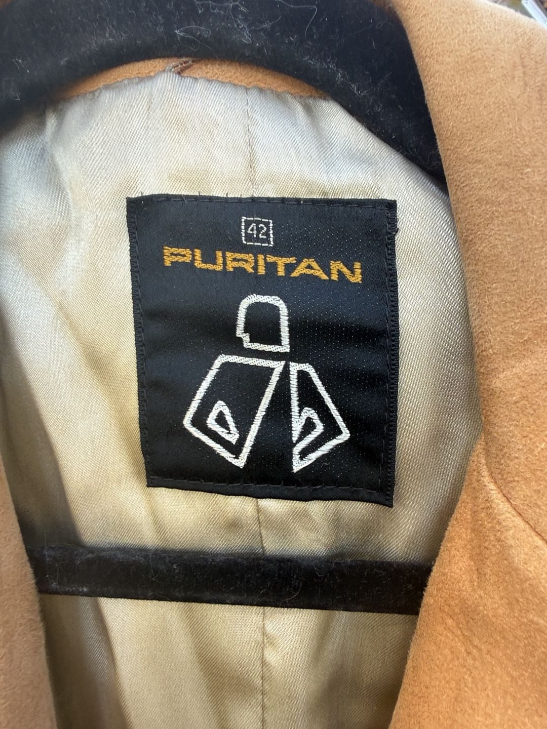 Womens (Mens) Puritan Vintage Suede Leather Western Blazer Jacket Tan Measurements in description 10
