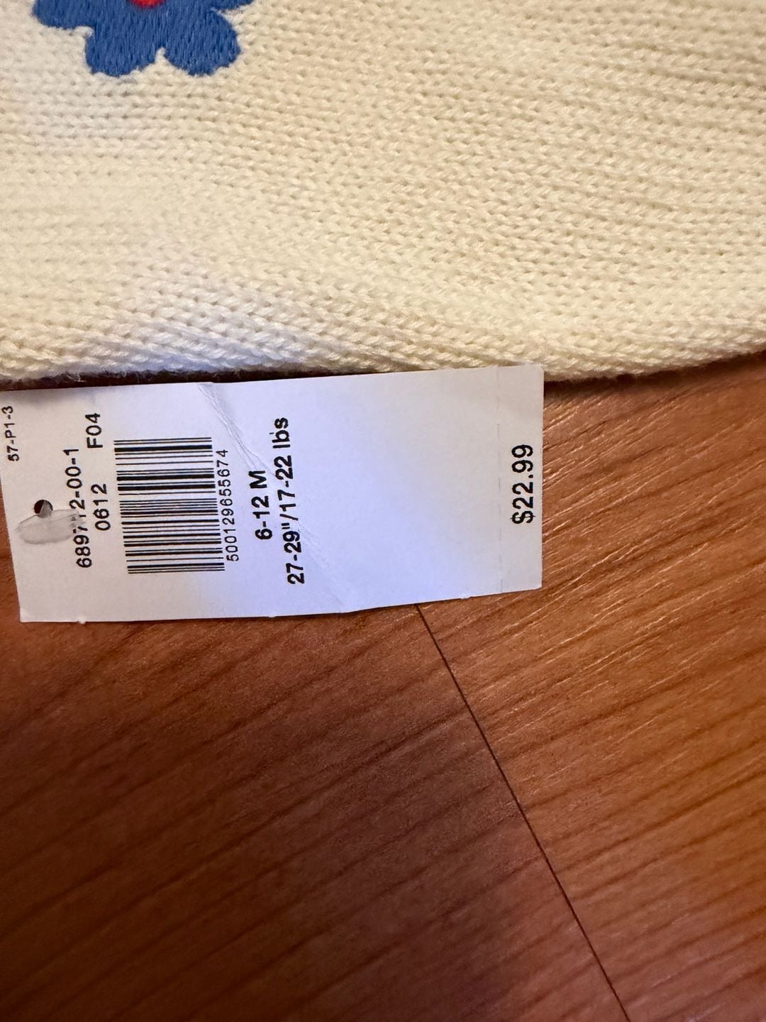 Baby Gap Cardigan Size 6-12M White Fruit Floral Knit Sweater 5