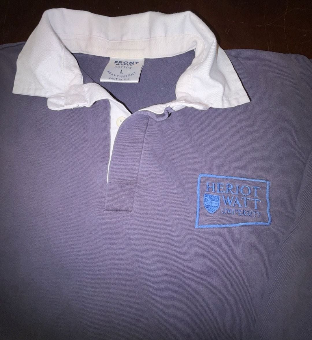 Vintage Heriot Watt University Rugby Shirt Large Navy Long Sleeve UK Cotton 4