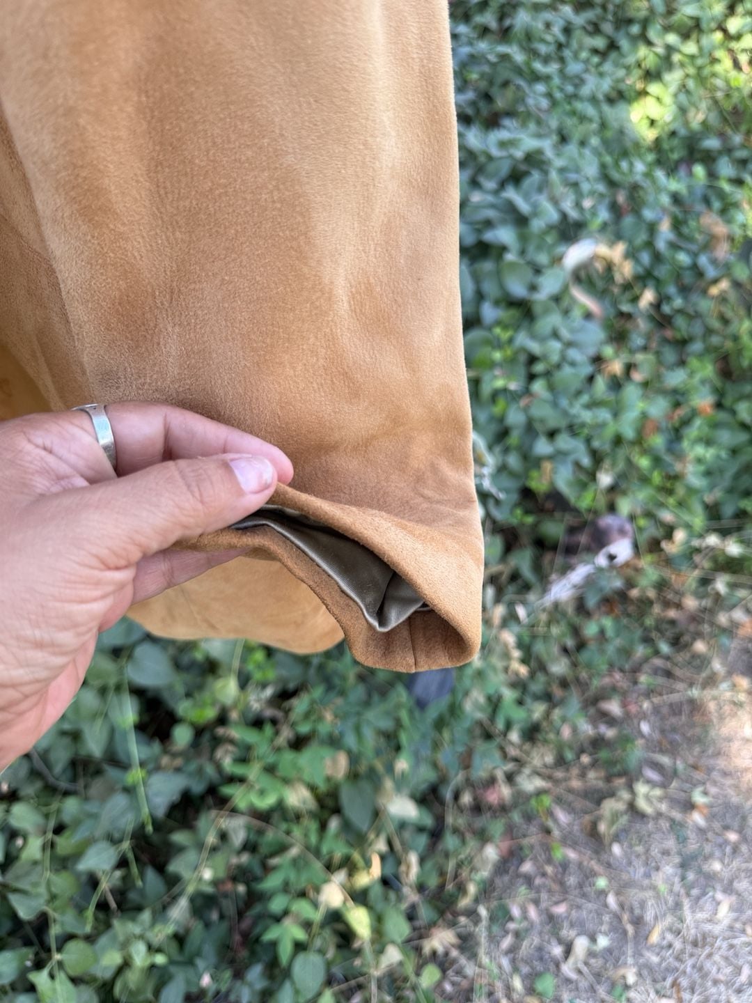 Womens (Mens) Puritan Vintage Suede Leather Western Blazer Jacket Tan Measurements in description 16