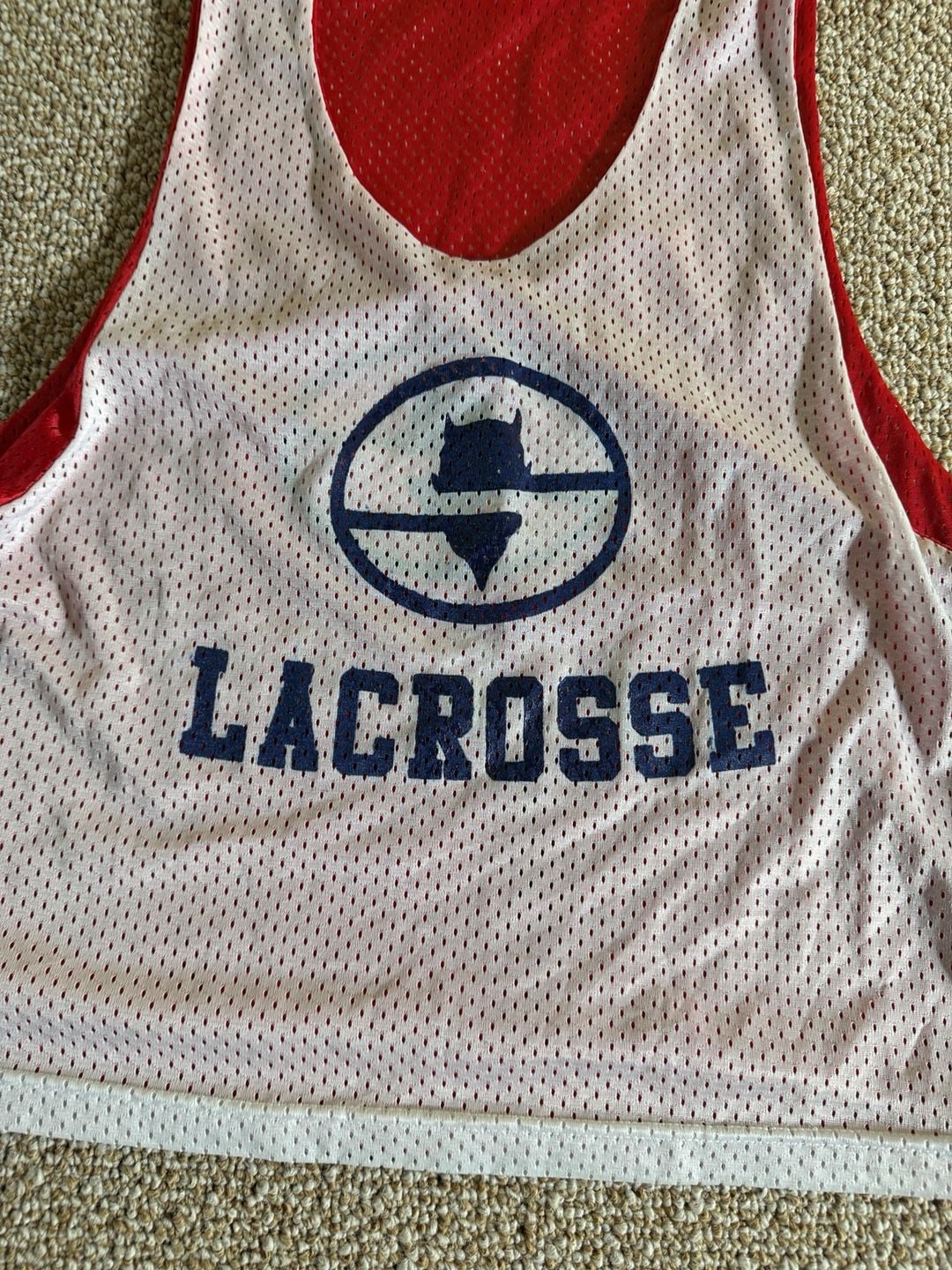 A4 Lacrosse Reversible Pinnie Jersey Adult S Red White 3