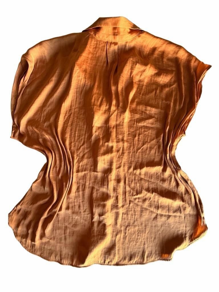 Nine West Short Sleeve Collared Shirt Size XL Cinnamon 7