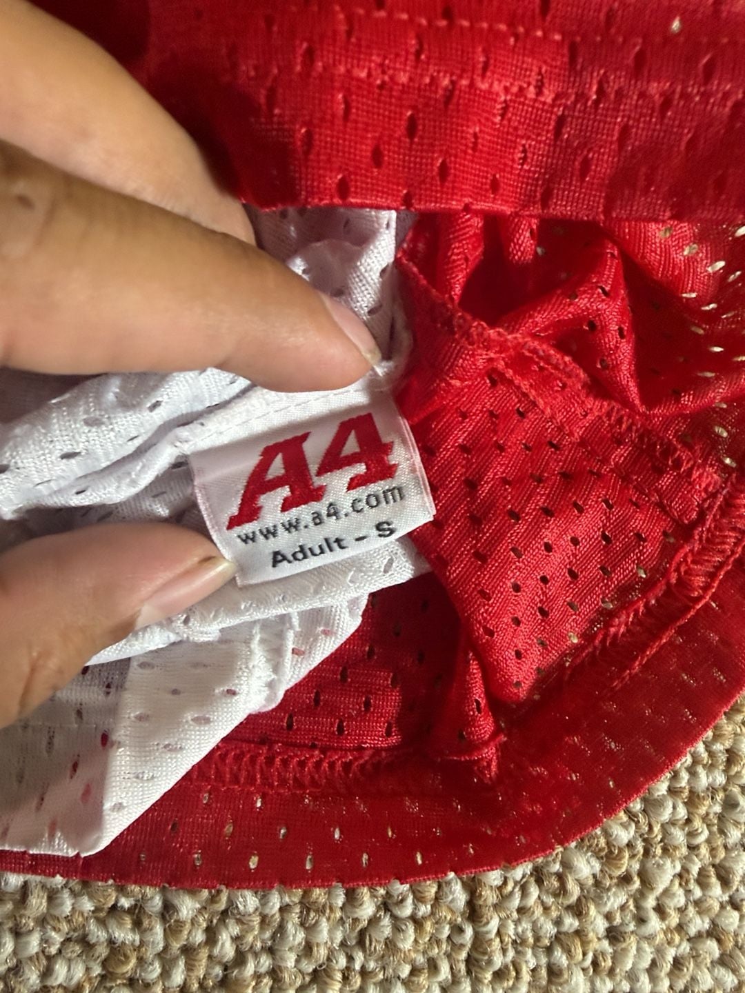 A4 Lacrosse Reversible Pinnie Jersey Adult S Red White 5