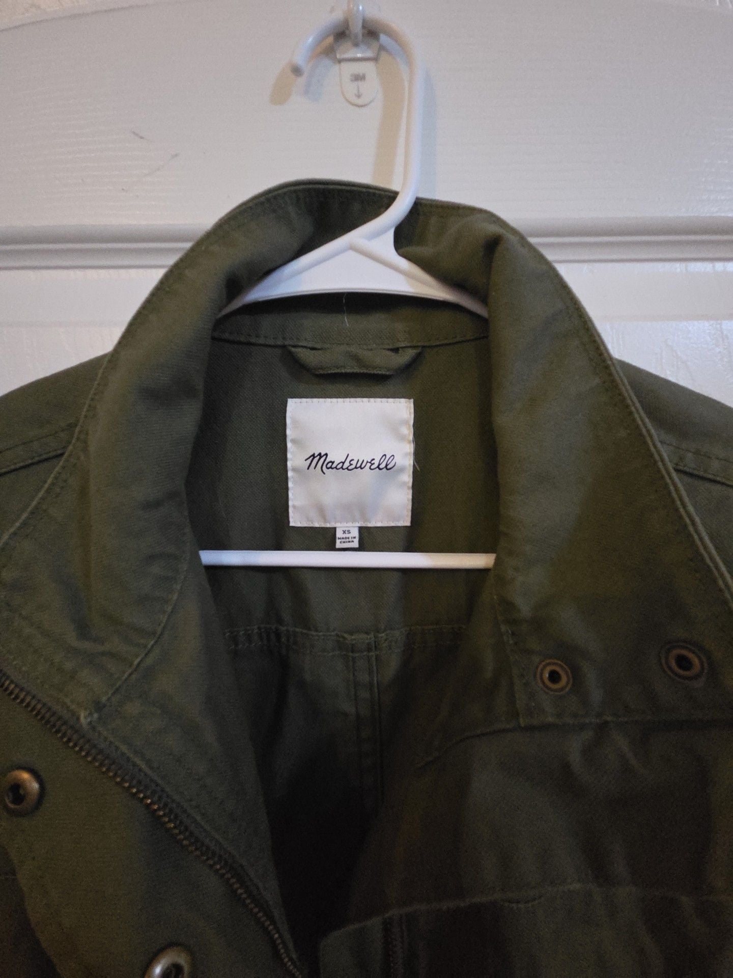 Madewell Utility Jacket Size XS Olive Green Cotton Canvas Military Field 3