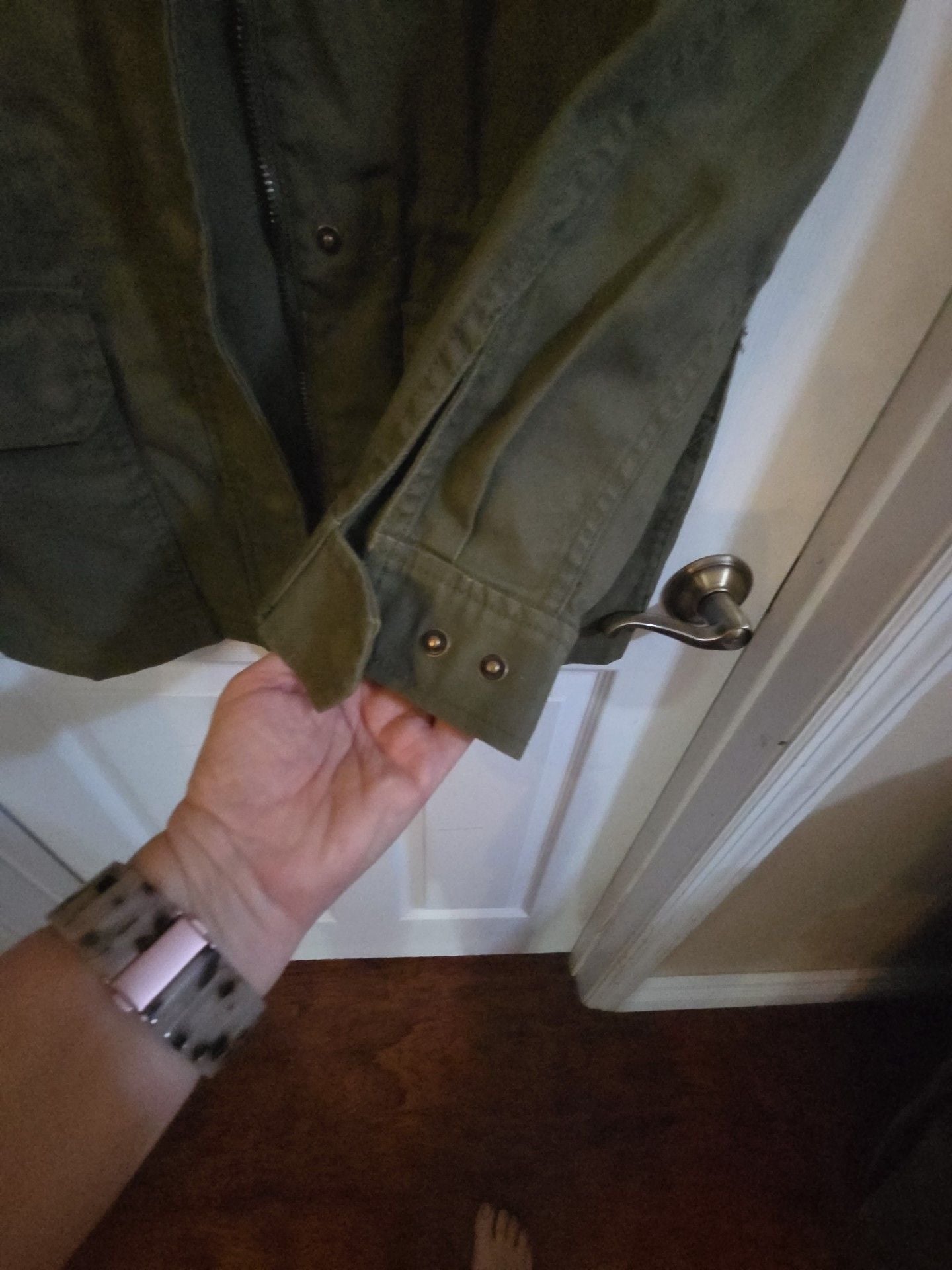 Madewell Utility Jacket Size XS Olive Green Cotton Canvas Military Field 4