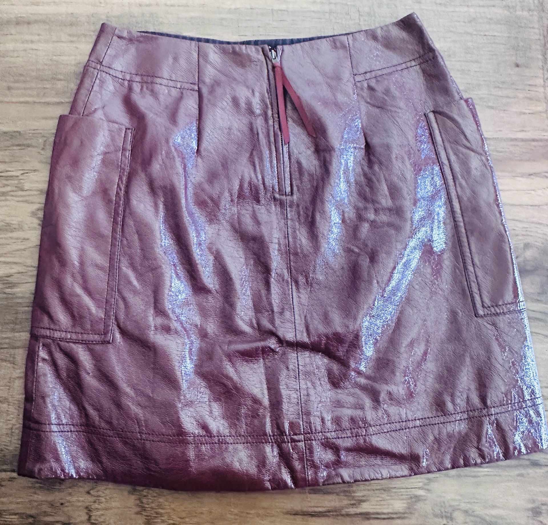 Pilcro Faux Leather Skirt Brown 6