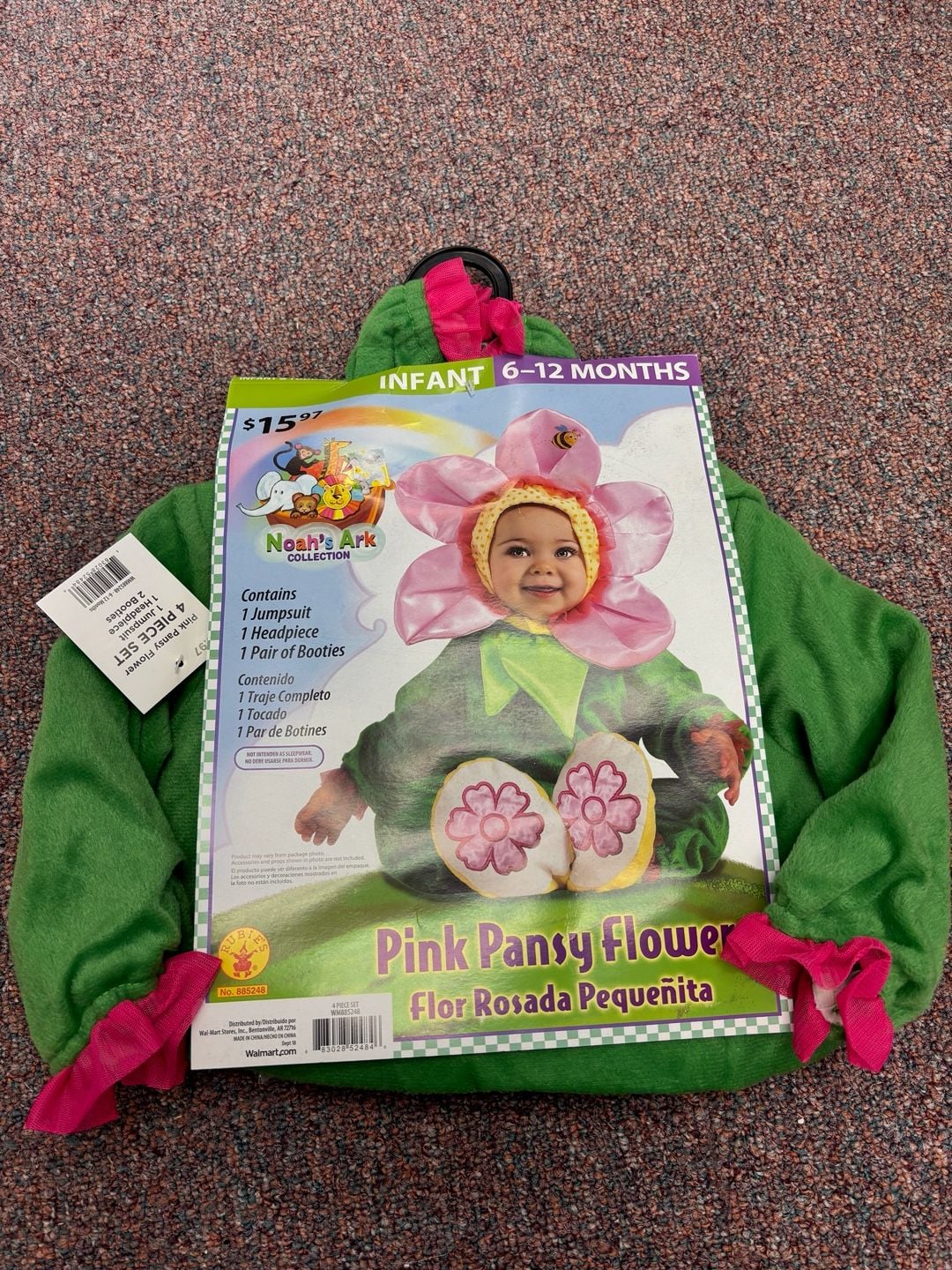 Rubies Noah's Ark Pink Pansy Flower Costume Infant 6-12 Months 1