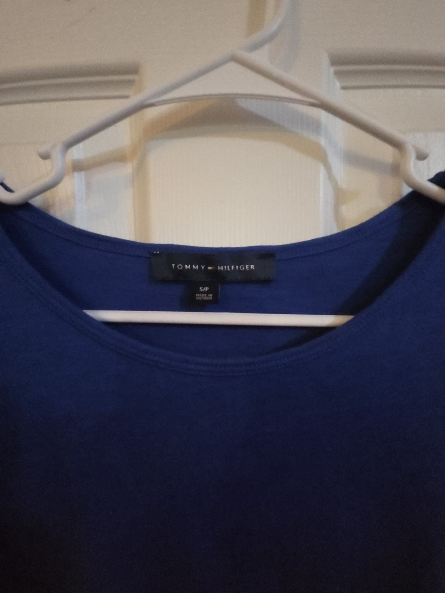 Tommy Hilfiger Eyelet Ruffle Sleeve Top Size S Blue 3