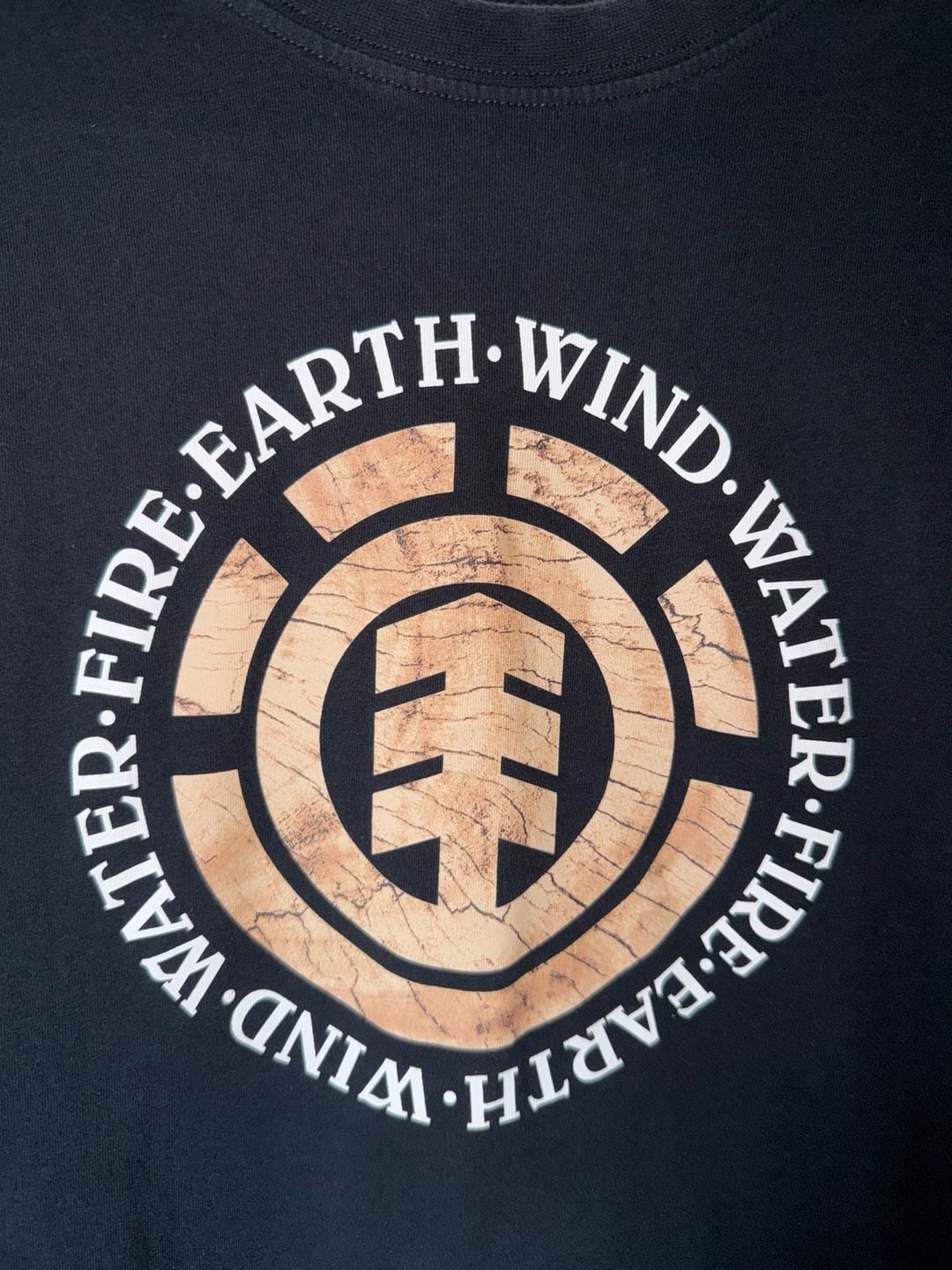 Element Earth Wind Water Fire Graphic T-Shirt Size M Black 3