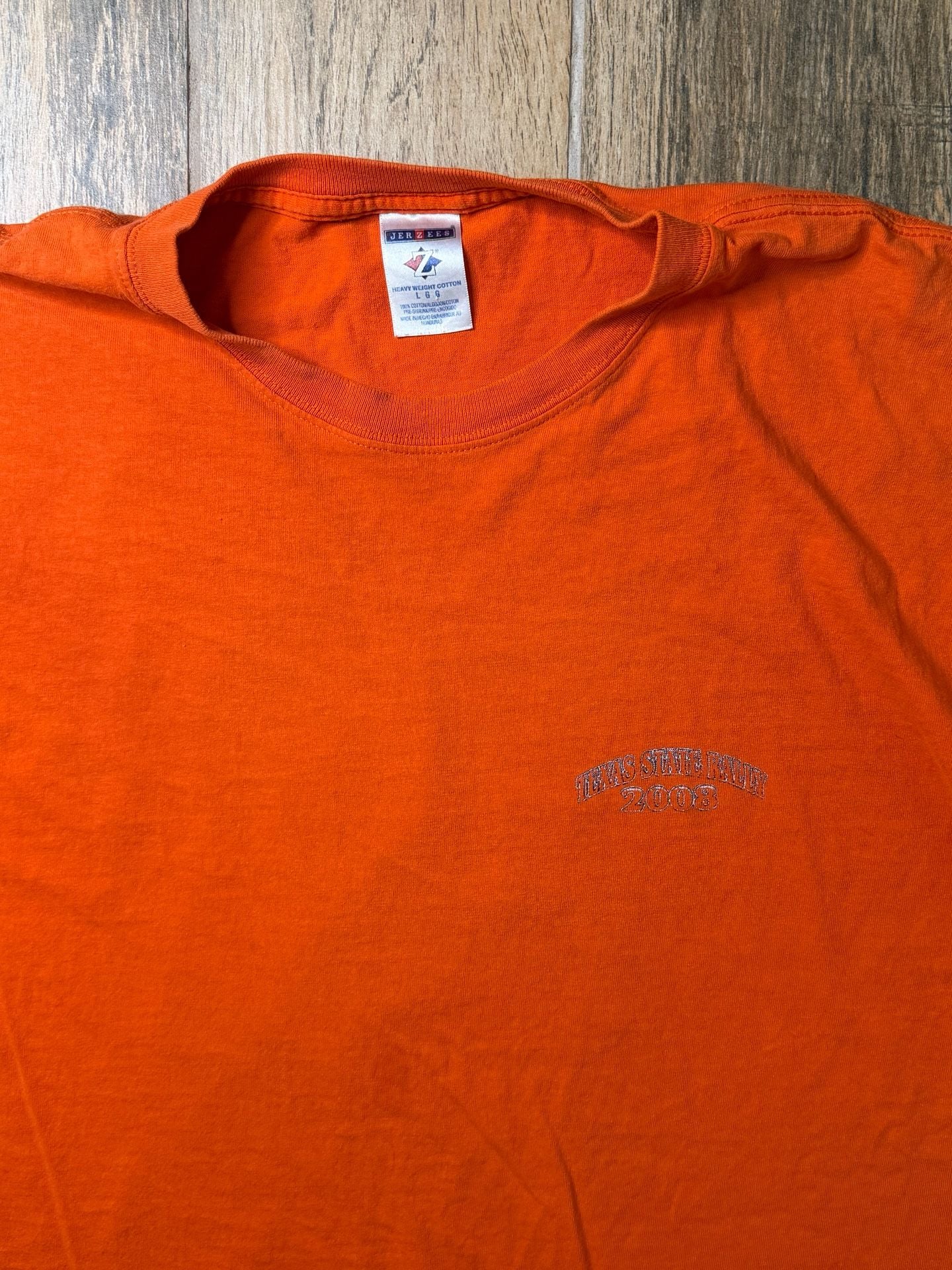 Y2K Texas State Rally 2008 T-Shirt Size L Orange Motorcycle American 4