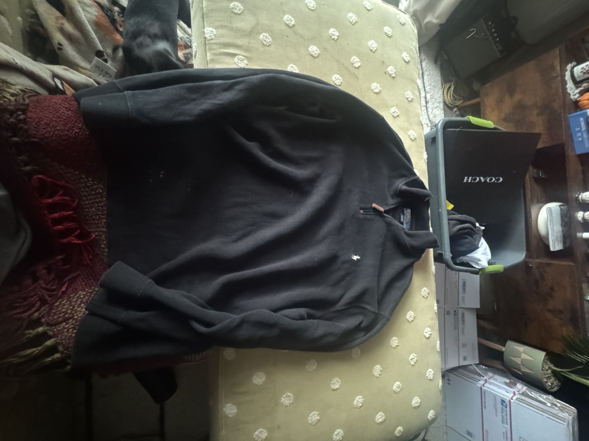 Polo Ralph Lauren Half-Zip Sweater XL Black Cotton 1