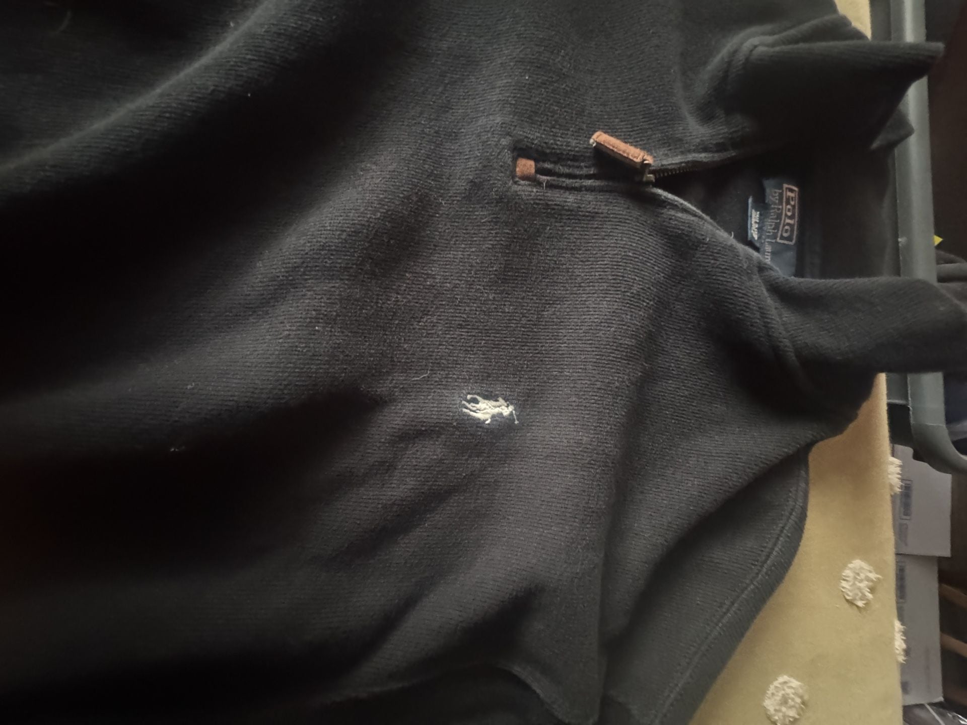 Polo Ralph Lauren Half-Zip Sweater XL Black Cotton 2