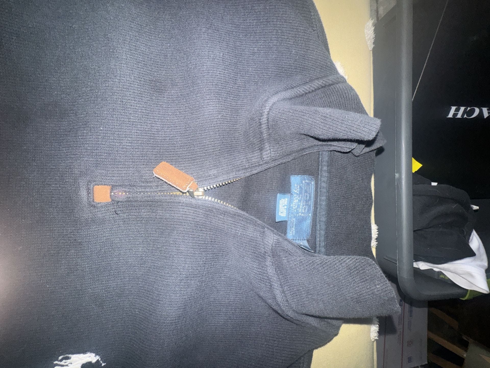Polo Ralph Lauren Half-Zip Sweater XL Black Cotton 3