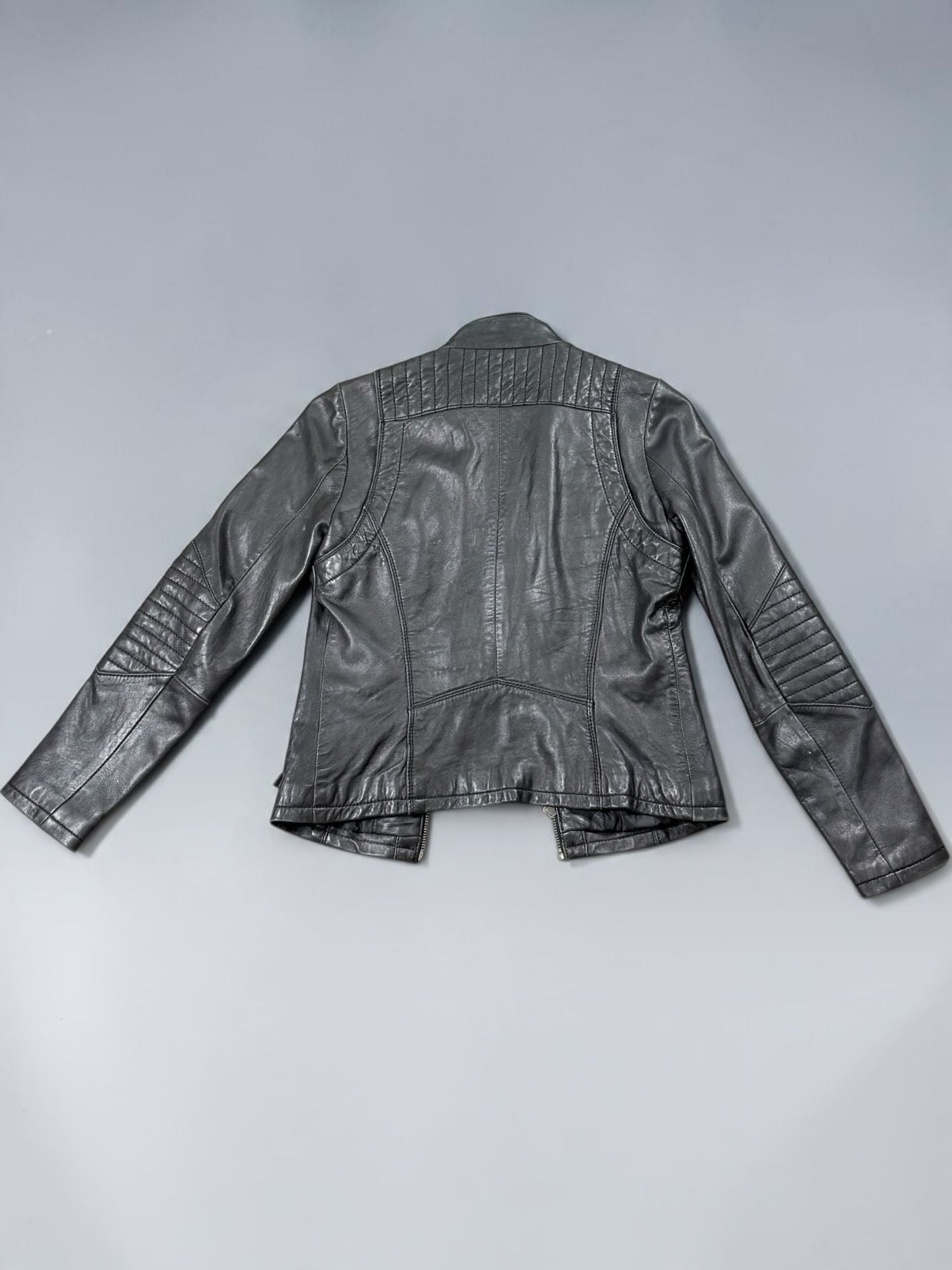 Women’s Vintage Michael Kors Leather Motorcycle Jacket Size S Black Biker Zip 9