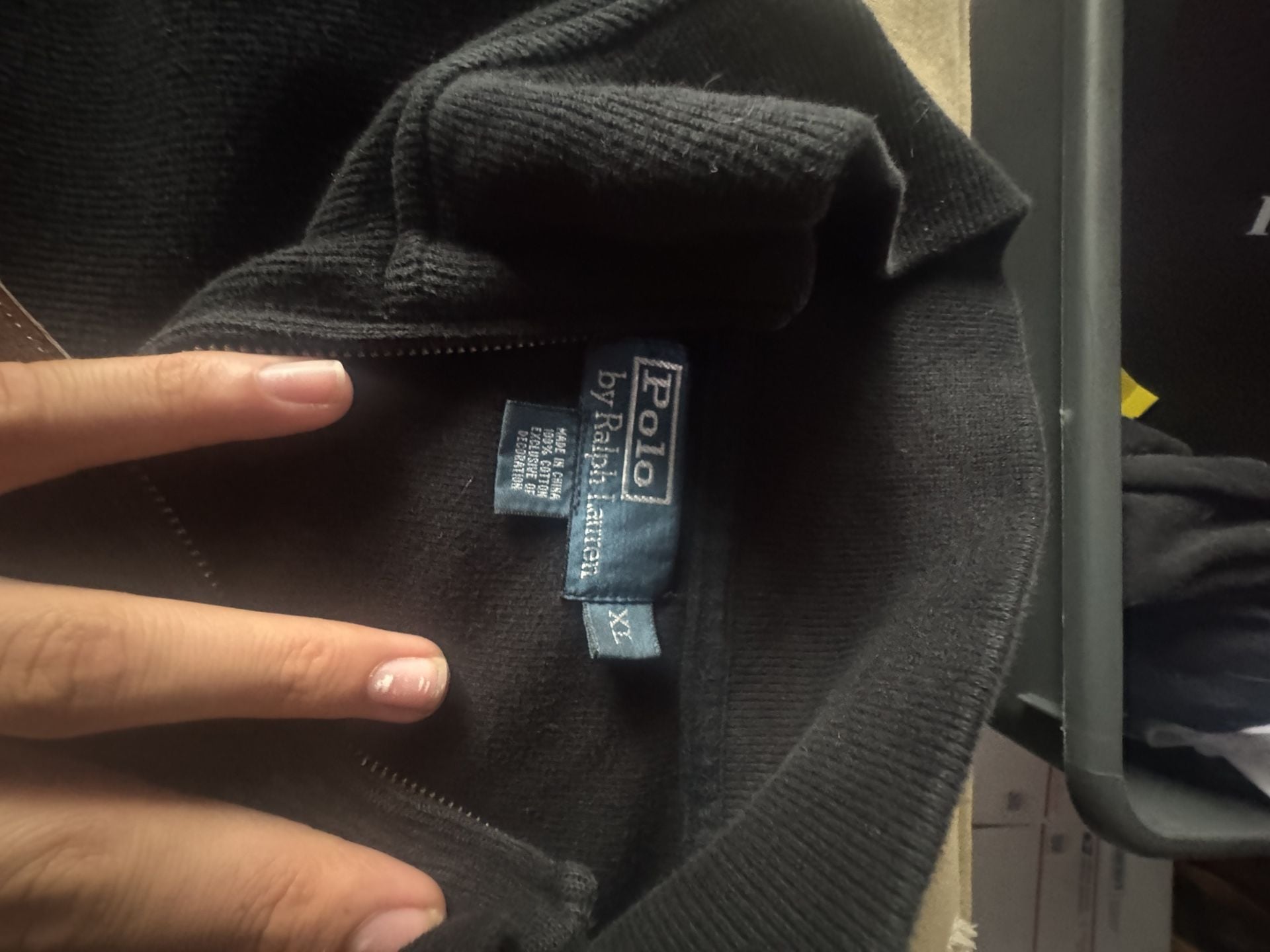 Polo Ralph Lauren Half-Zip Sweater XL Black Cotton 4