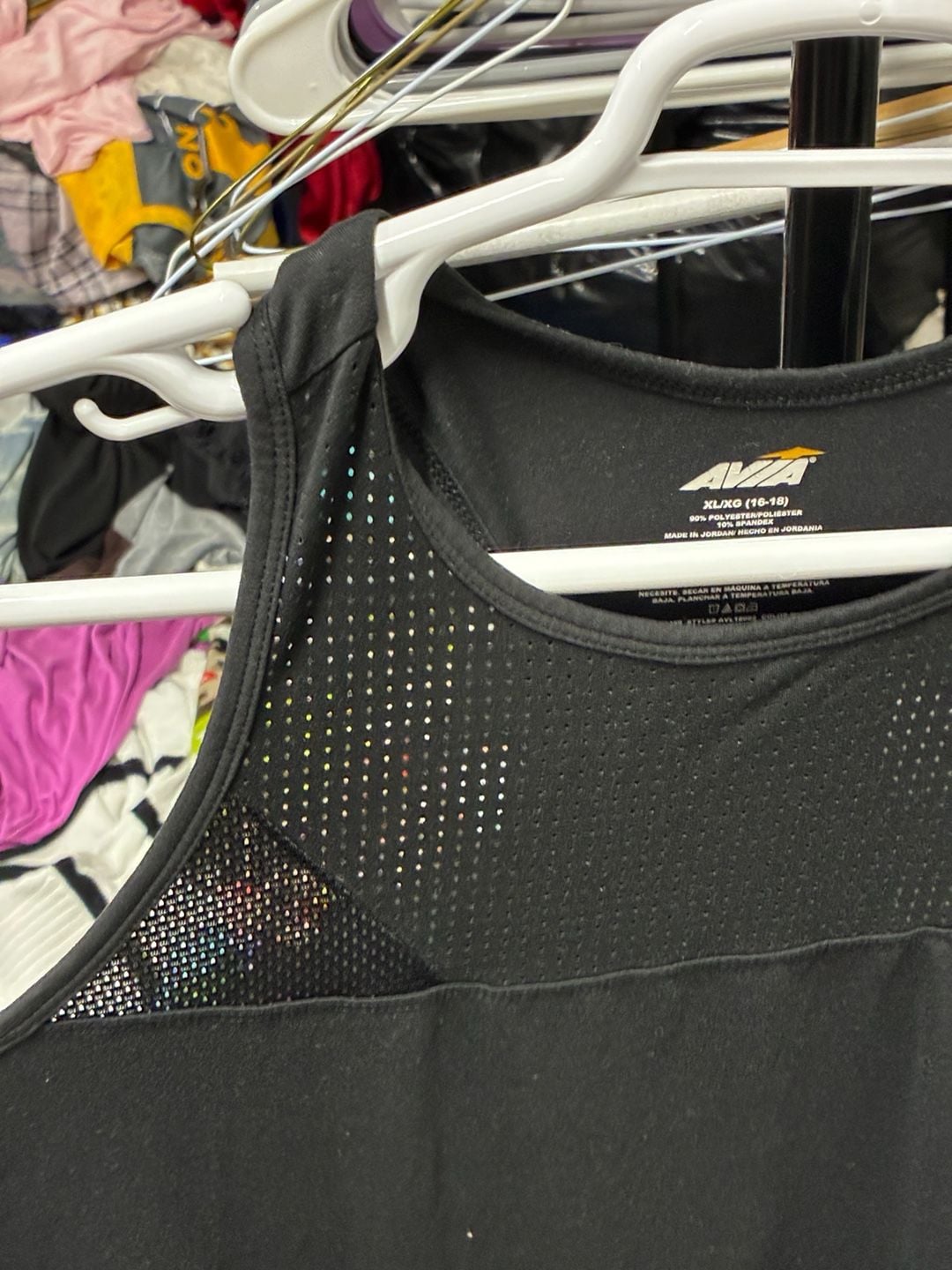 Avia Athletic Tank Top Size XL Black Mesh 3