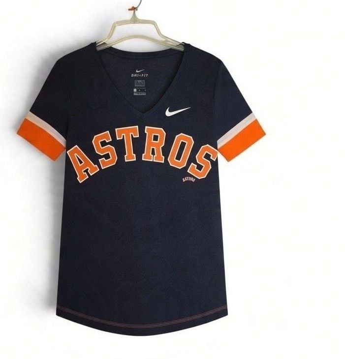 Nike Houston Astros MLB Dri-Fit V-Neck T-Shirt Size M Navy 3