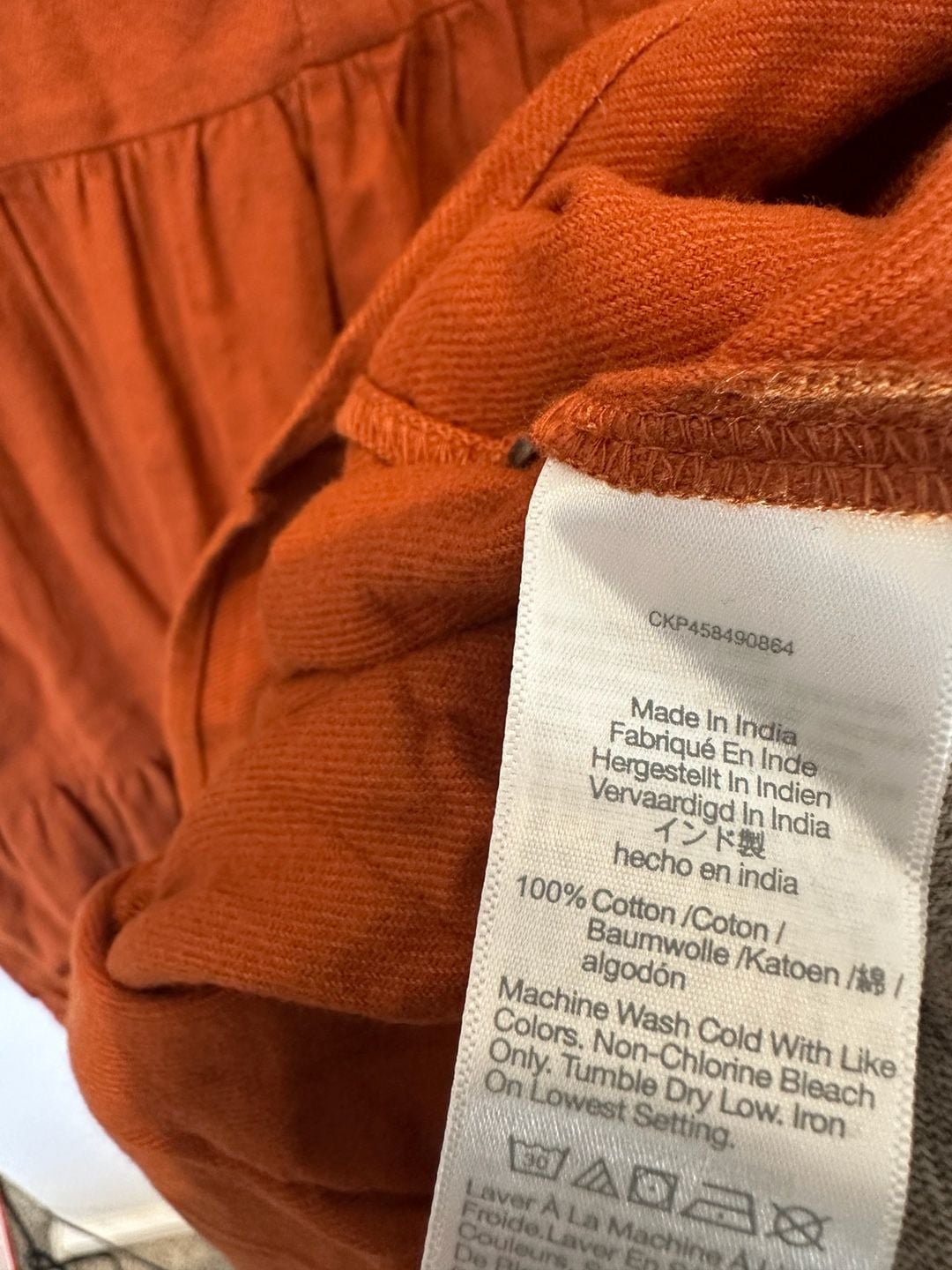 100% Cotton Madewell Tiered Mini Dress Size XS Rust Brown Long Sleeve Button Front 4