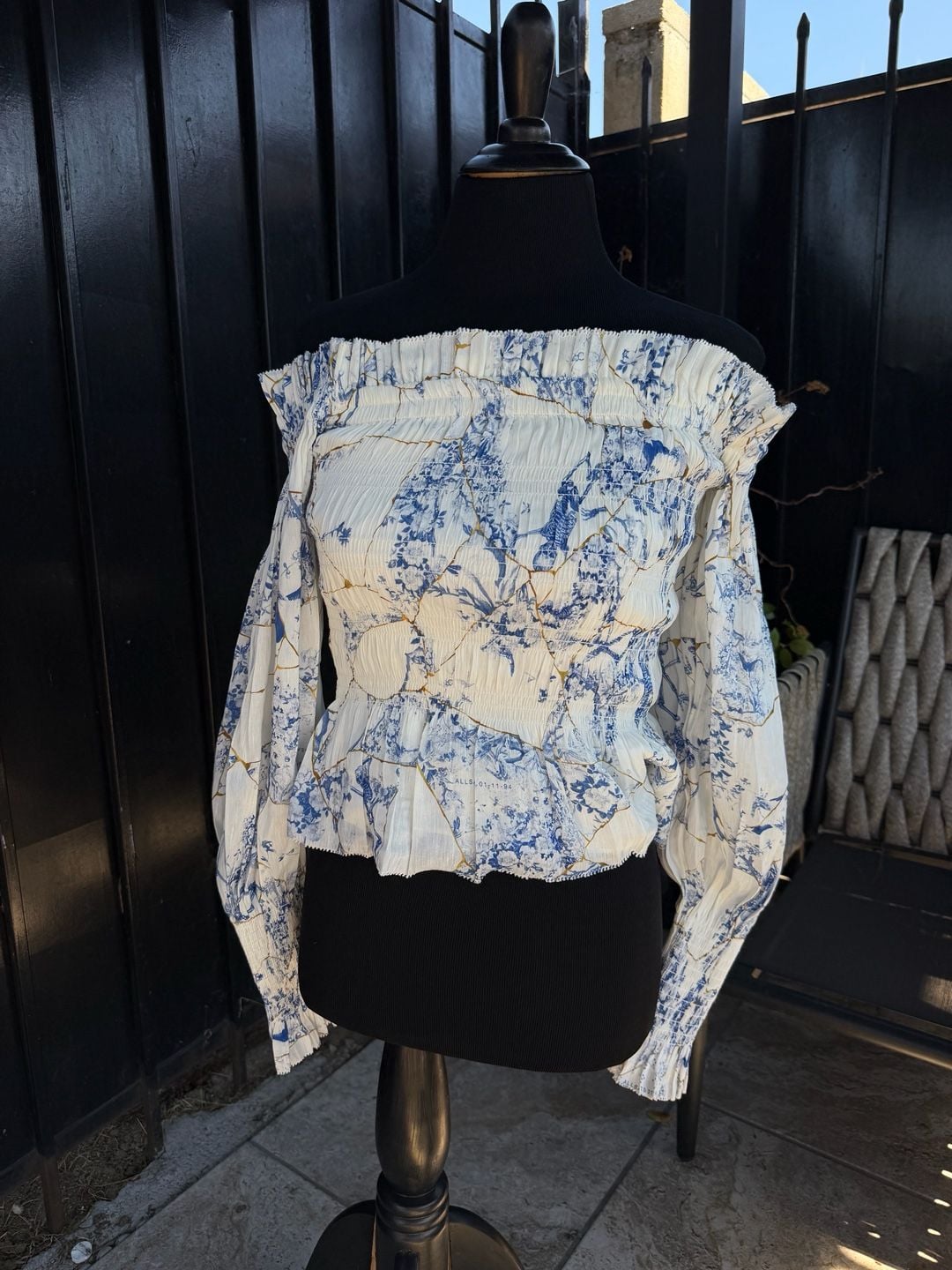 AllSaints Off The Shoulder Floral Print Blouse 2
