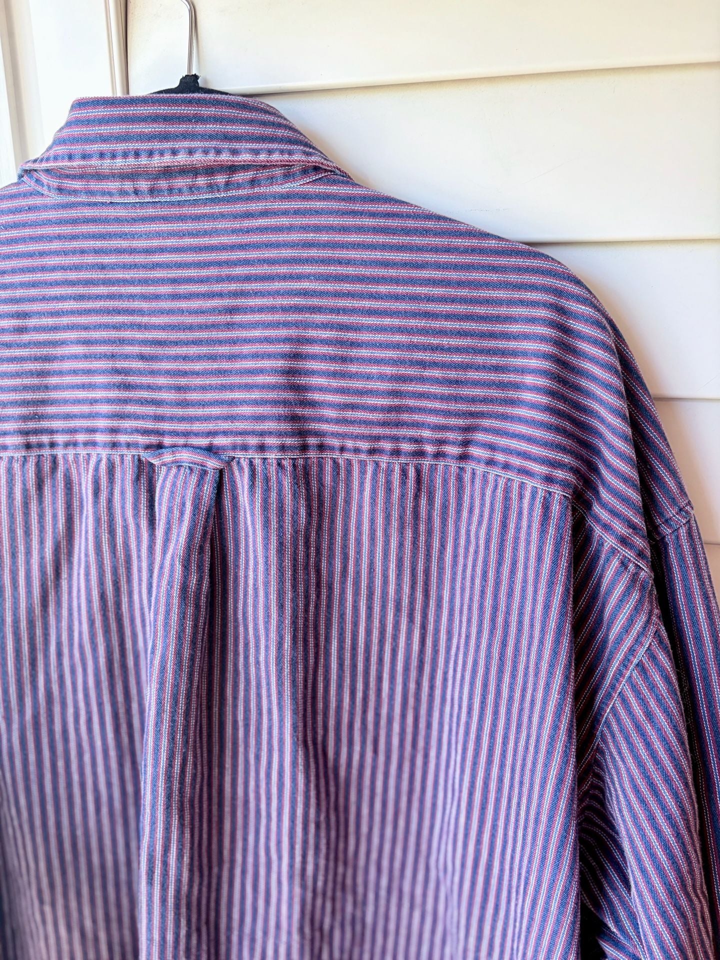 1990s Striped Long Sleeve Heavyweight Cotton Button Down Workwear 3