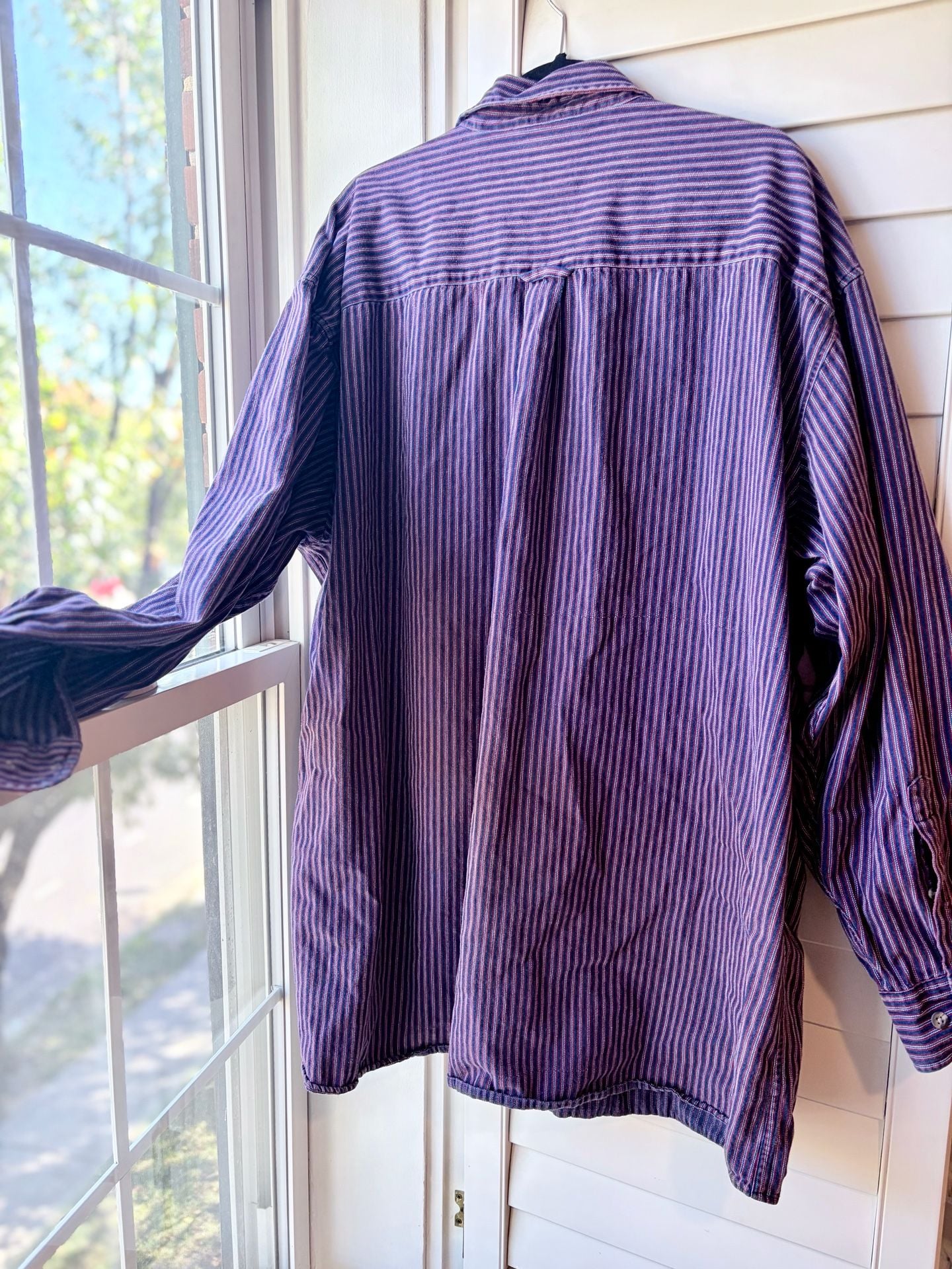 1990s Striped Long Sleeve Heavyweight Cotton Button Down Workwear 6