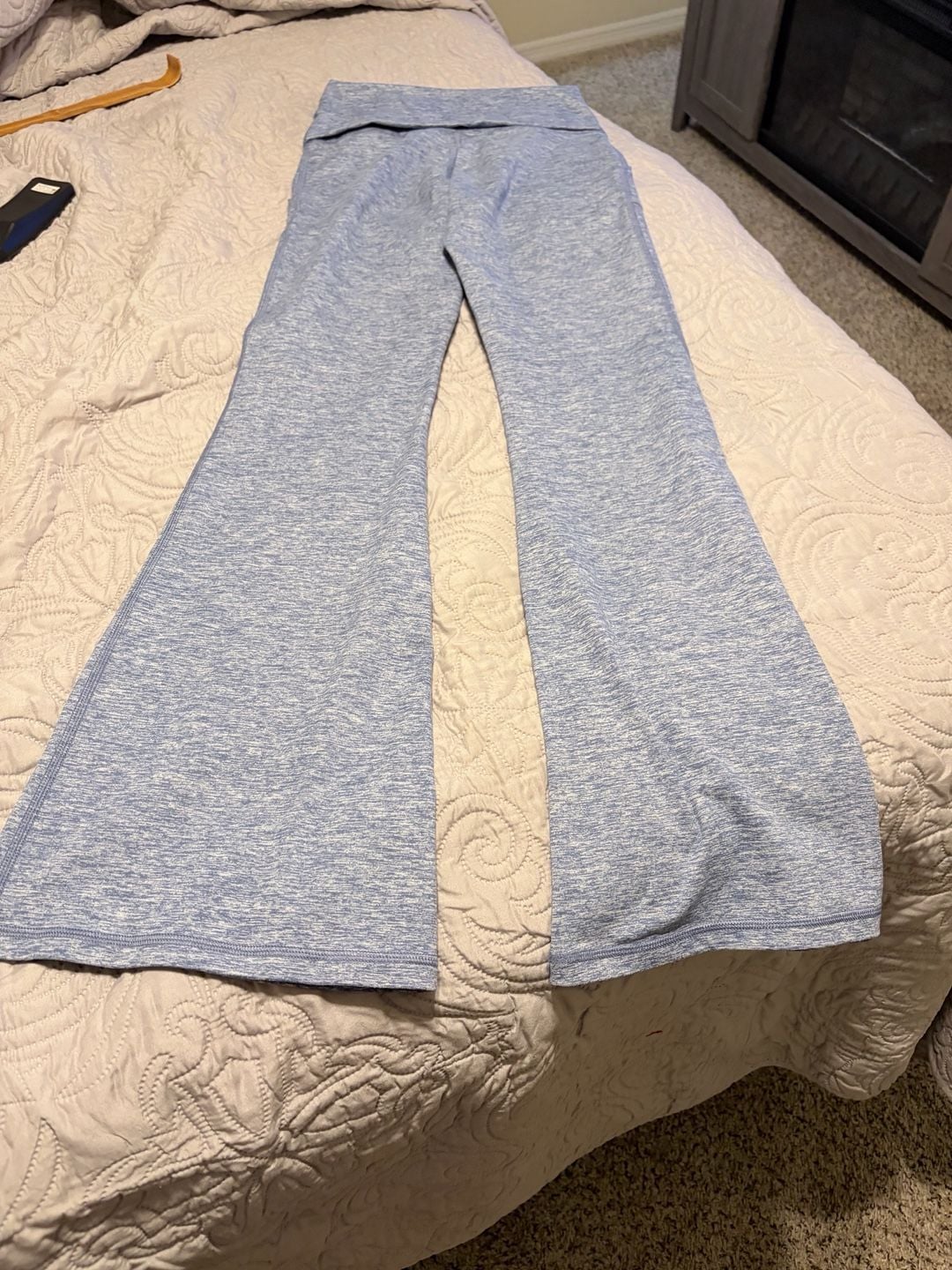 OFFLINE Aerie Hugger Foldover Flare Leggings Small Blue High Rise Yoga Pants 4
