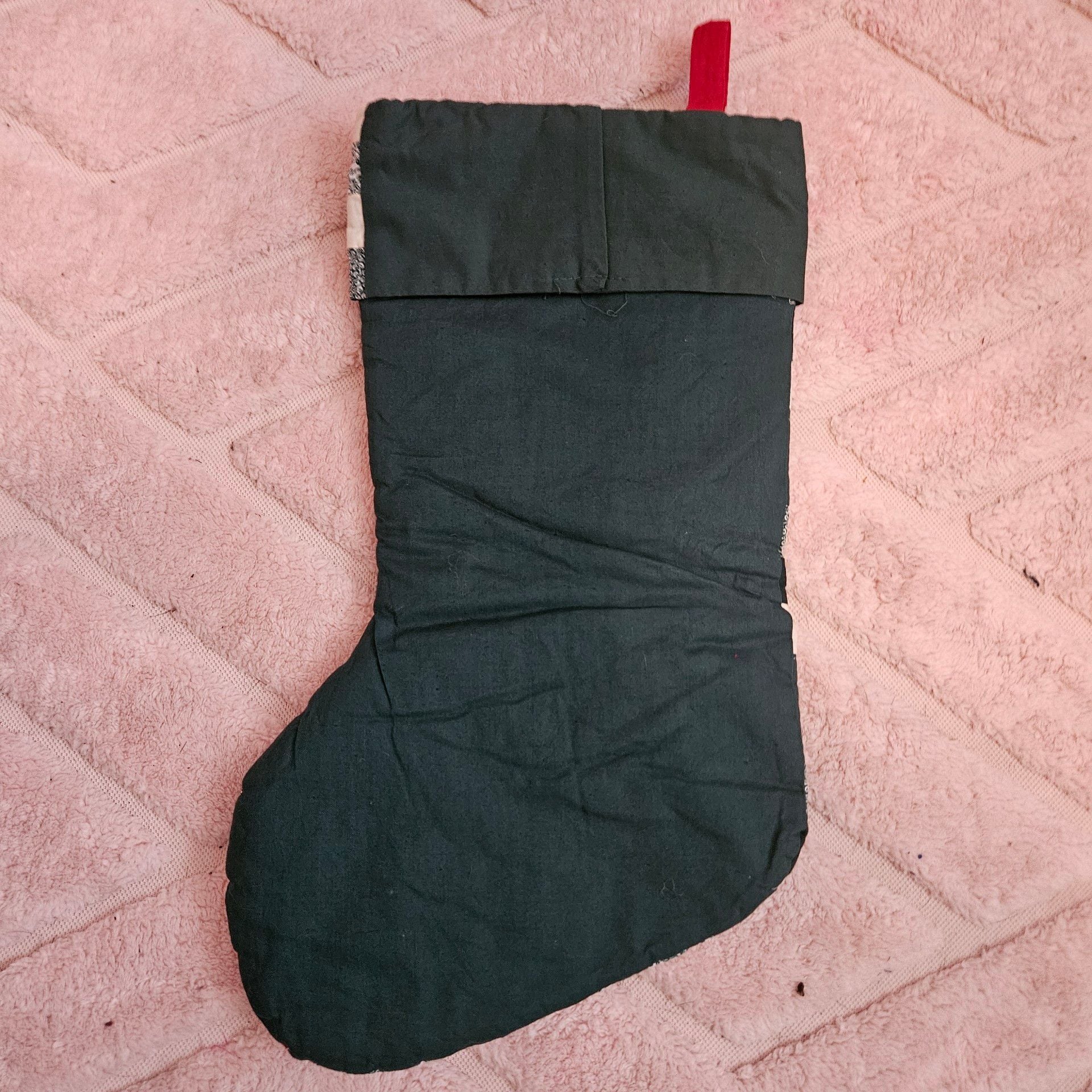 Vintage American Pacific Patchwork Quilted Christmas Stocking Log Cabin Country 2