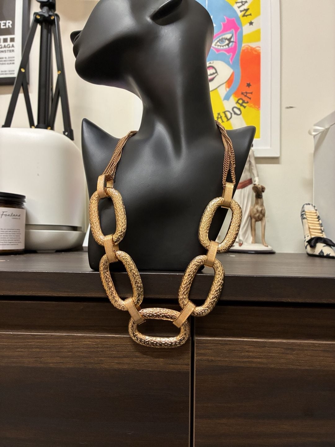 Aldo Vintage 1990s Copper Link Statement Necklace 2