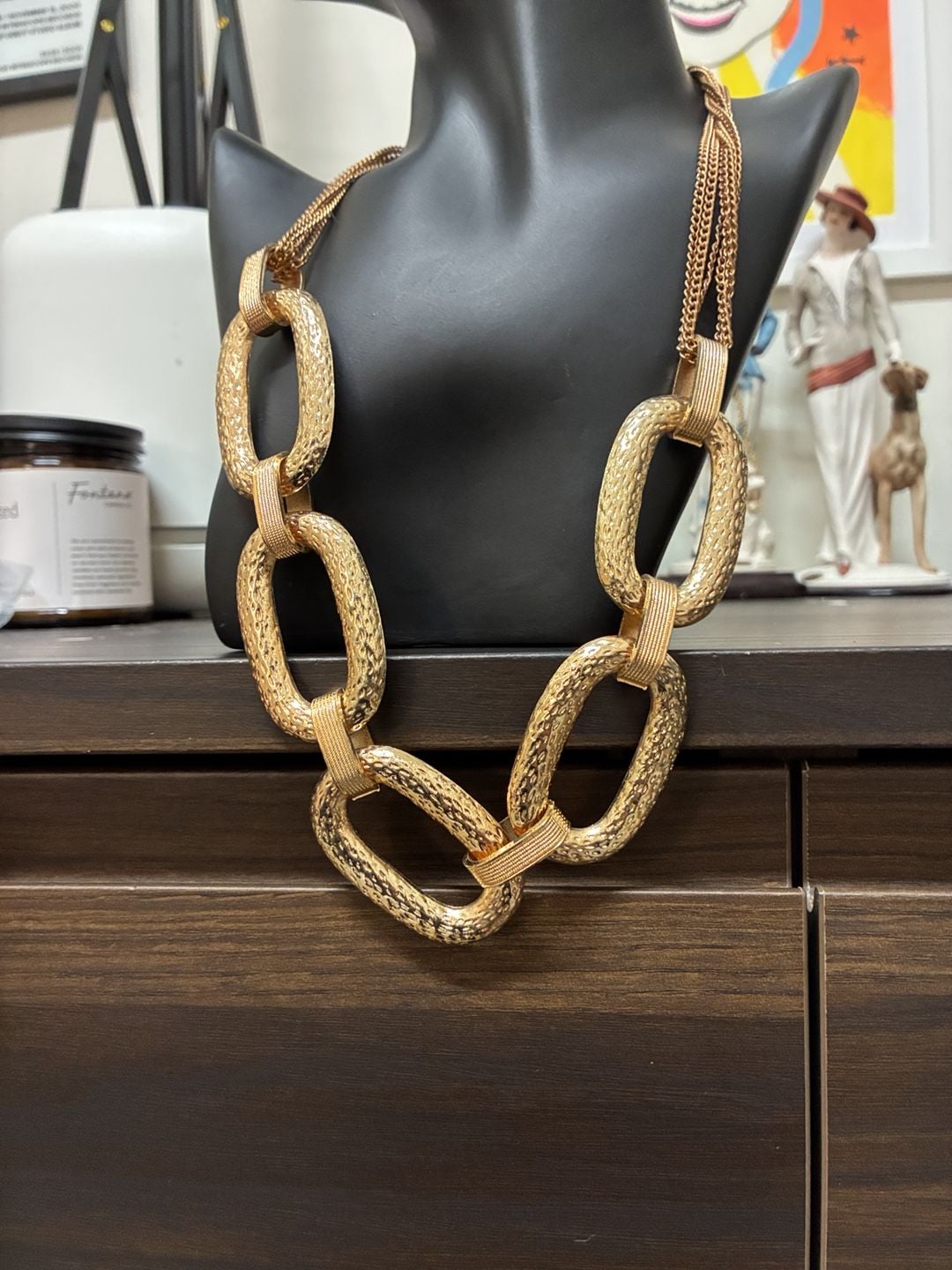 Aldo Vintage 1990s Copper Link Statement Necklace 4